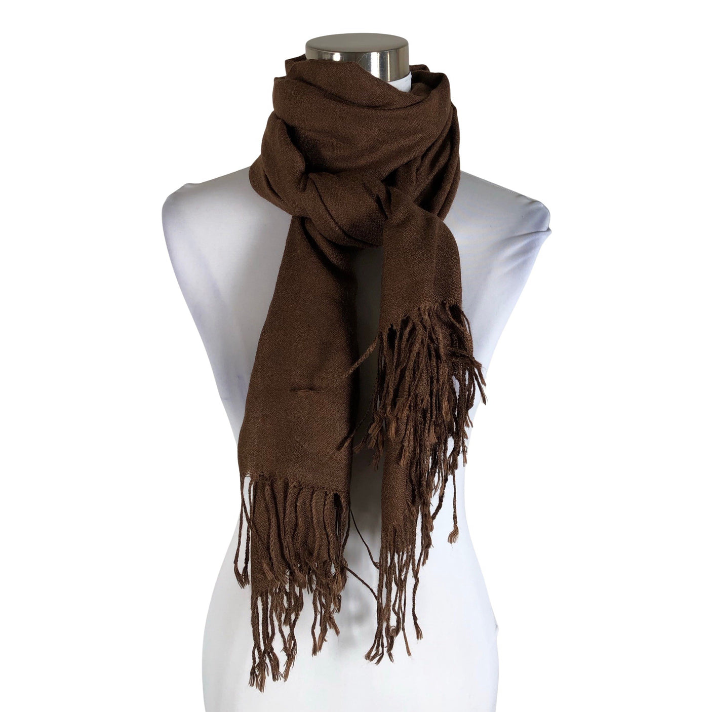 Unisex Pashmina - Õhuke sall, suurus Midi - Pruun (1)