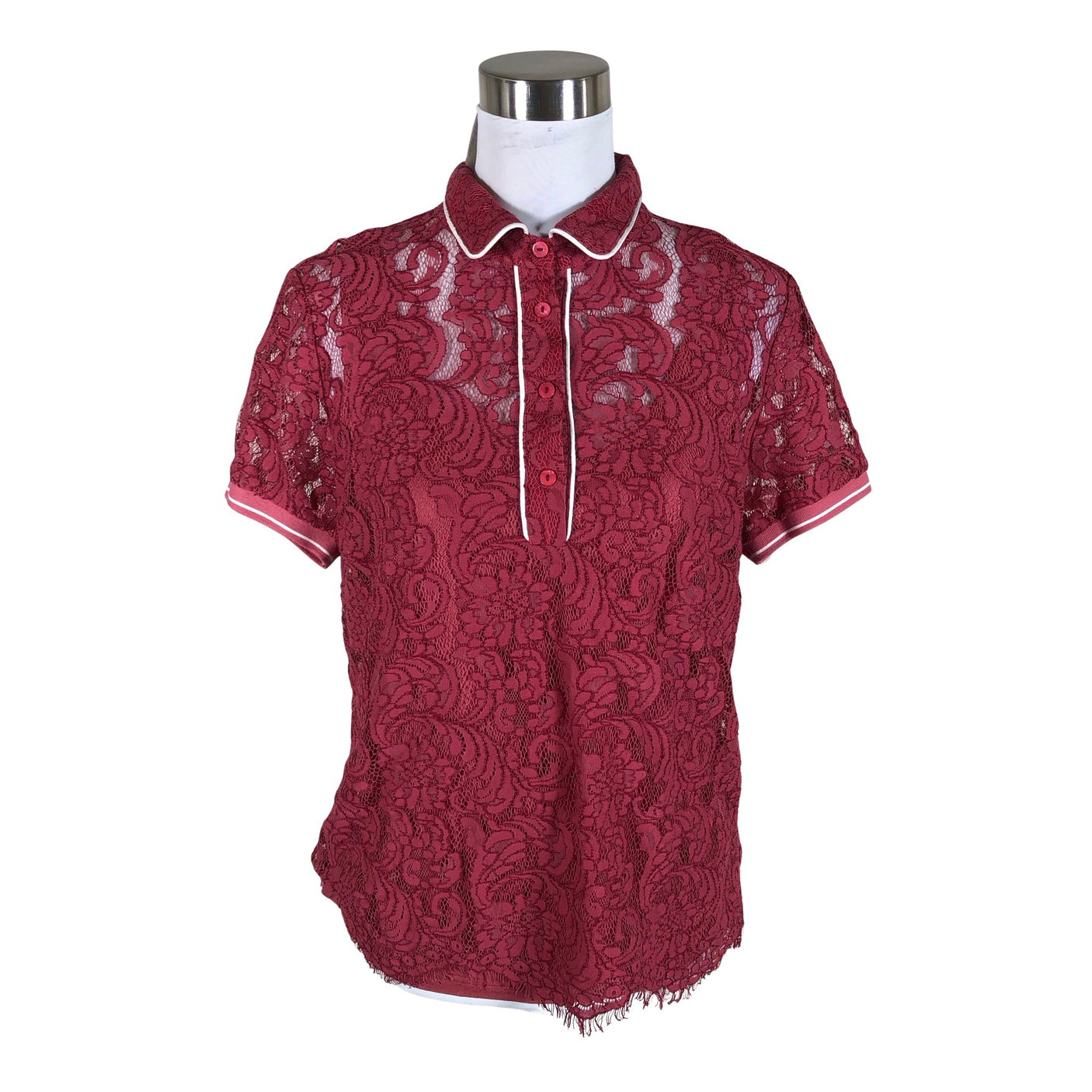 Unisex Tramontana - Lühikeste käistega pluus, suurus 38 - Veinipunane (1)