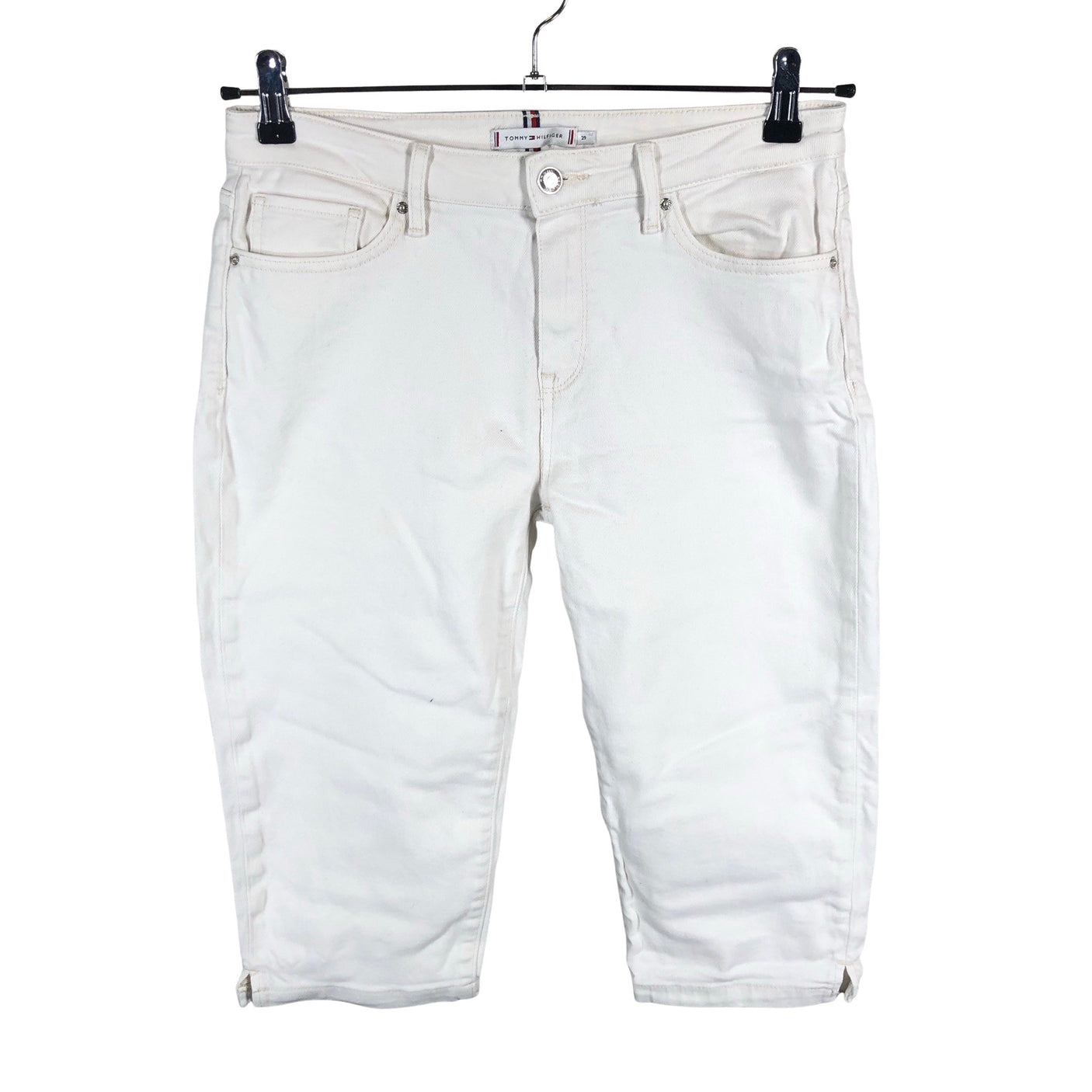 Unisex Tommy Hilfiger - Teksast poolpikad püksid, suurus W29 - Looduslik valge (1)