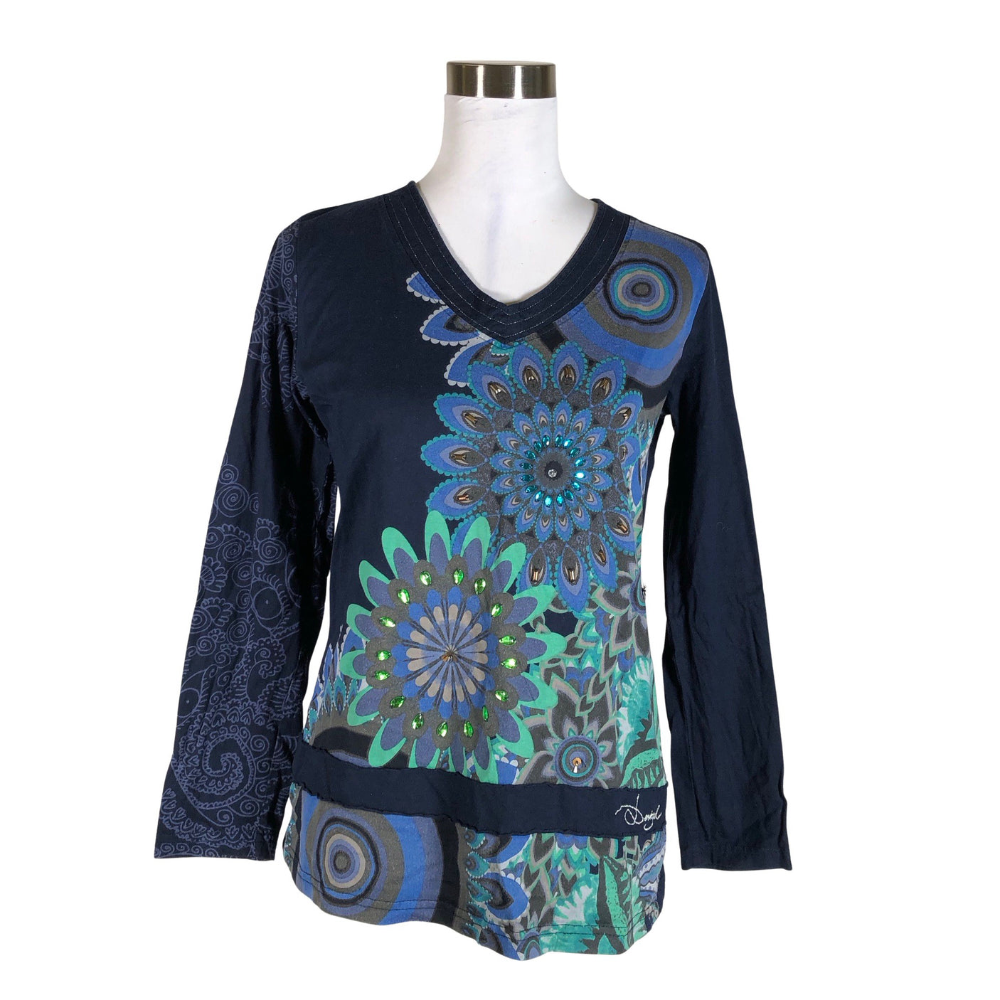 Unisex Desigual - Trikotaažist pluus, suurus 40 - Sinine (1)