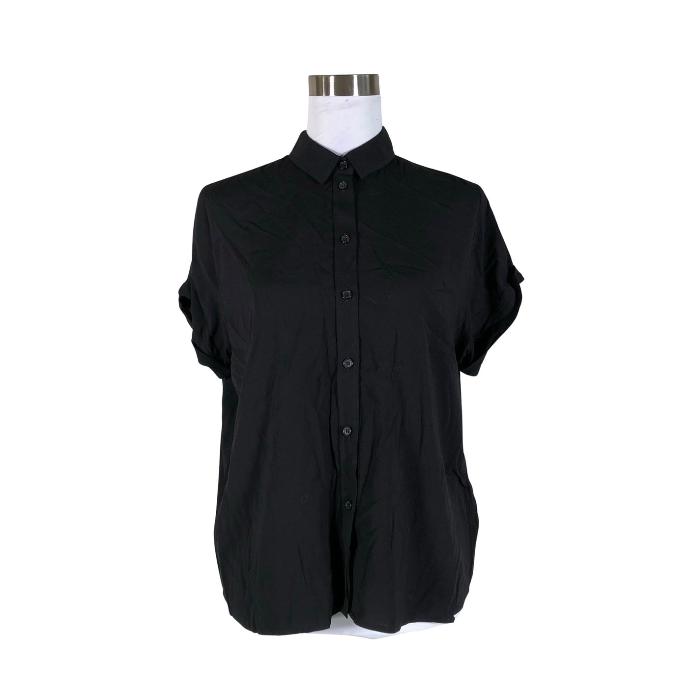 Unisex Samsoe&Samsoe - Lühikeste käistega pluus, suurus 38 - Must (1)