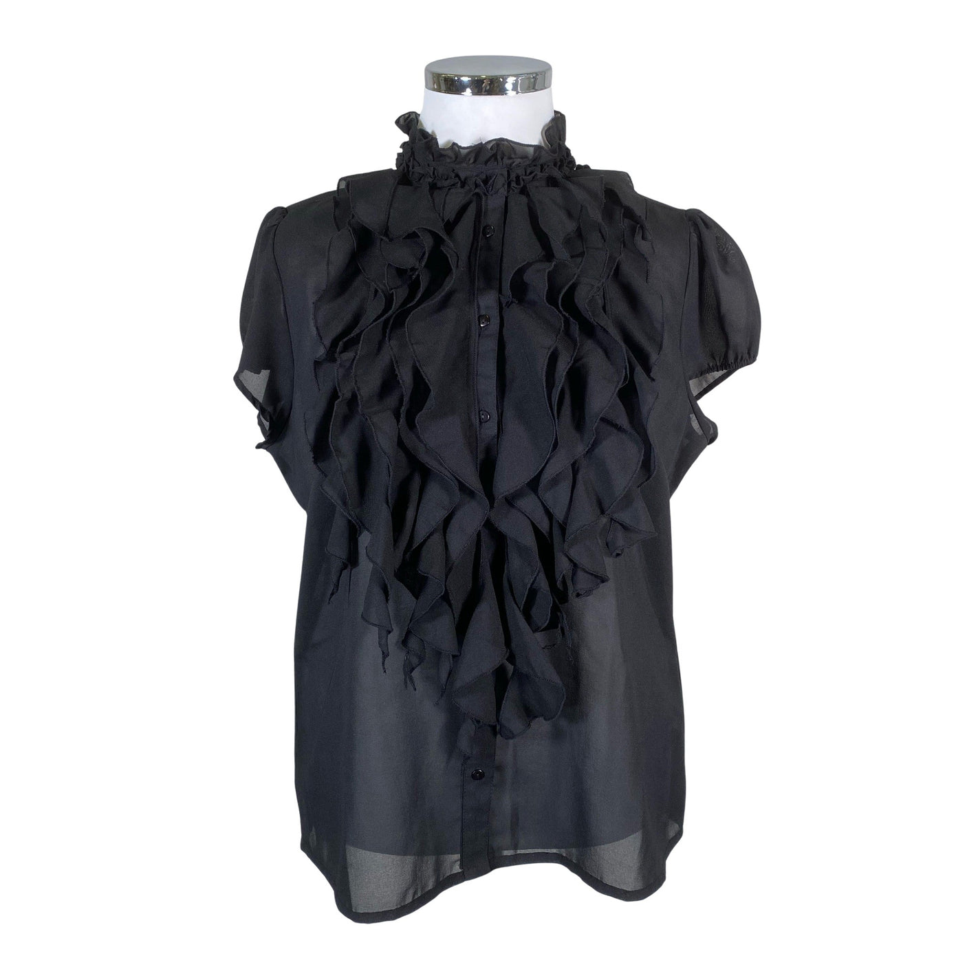 Unisex Saint Tropez - Lühikeste käistega pluus, suurus 44 - Must (1)
