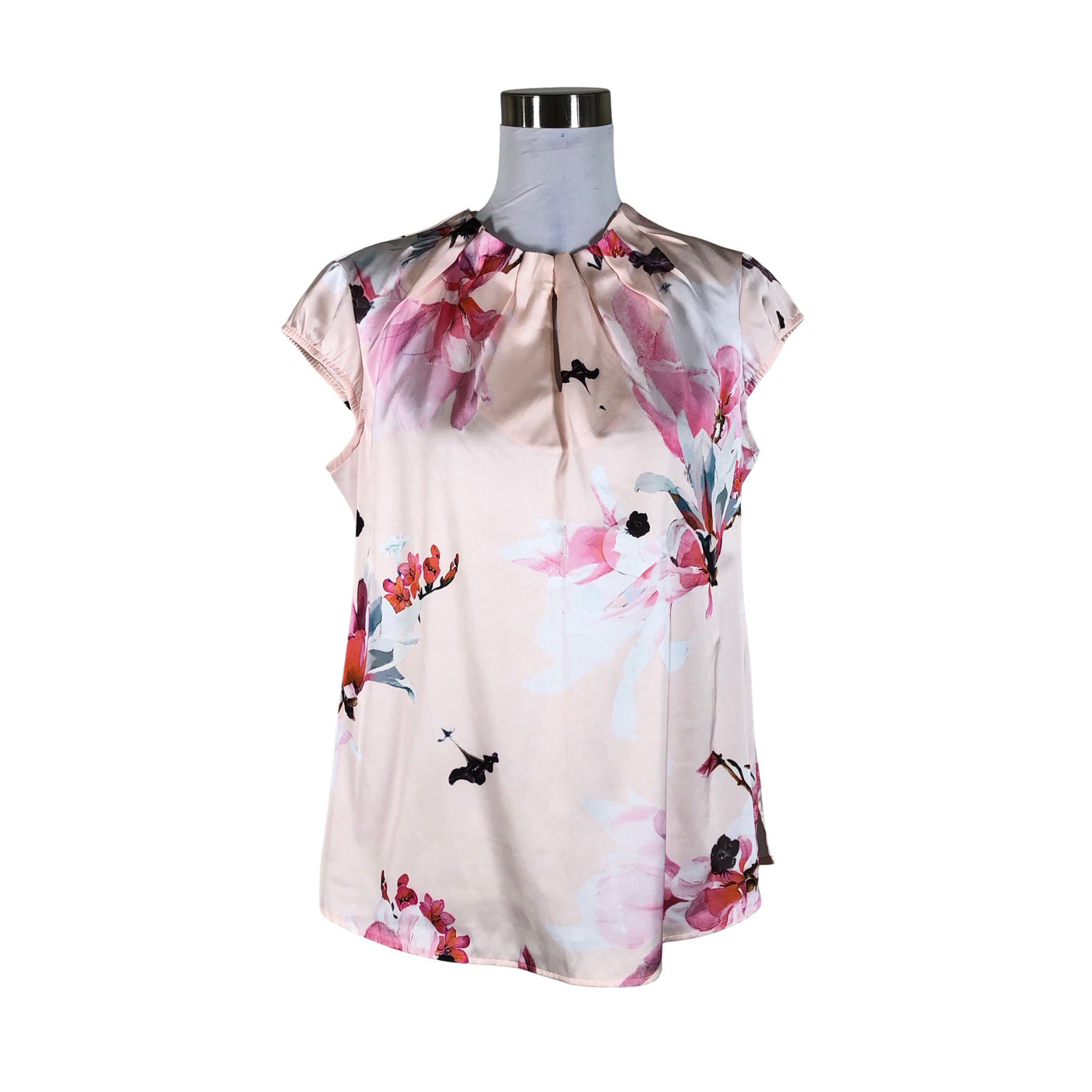 Unisex Comma - Lühikeste käistega pluus, suurus 38 - Heleroosa (1)