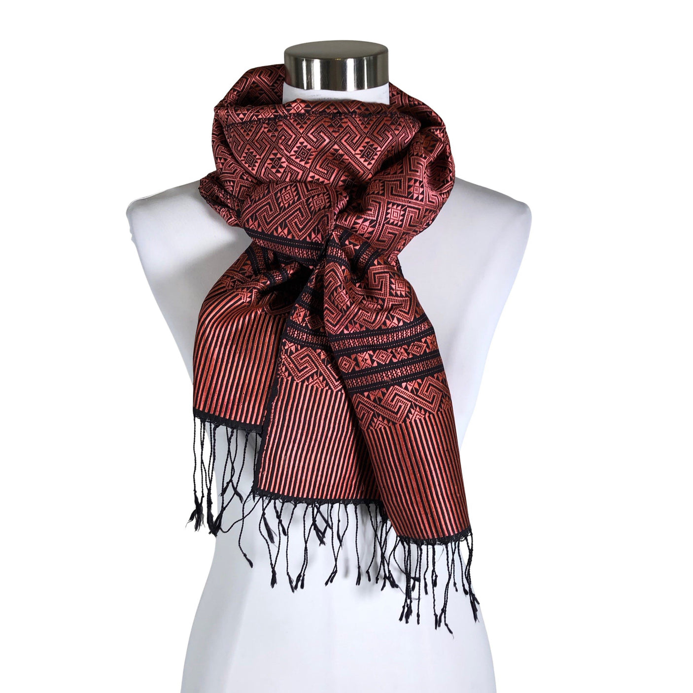 Unisex Kanchana The Beauty of Lao Silk - Õhuke sall, suurus Maxi - Punane (1)