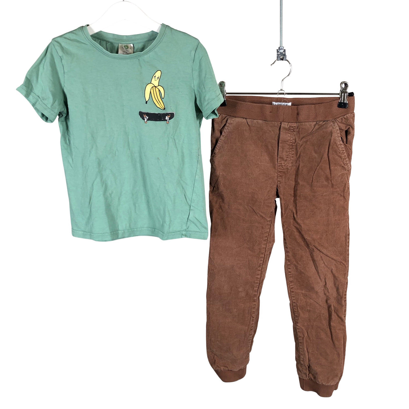 Unisex Lindex - Sametpüksid, suurus 122 - 128 - Pruun (1)