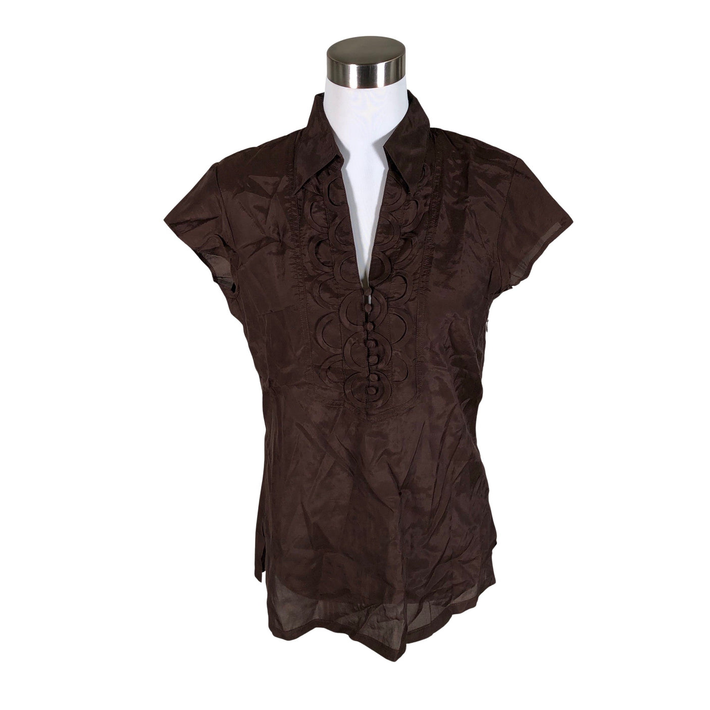 Unisex Gerry Weber - Lühikeste käistega pluus, suurus 40 - Pruun (1)