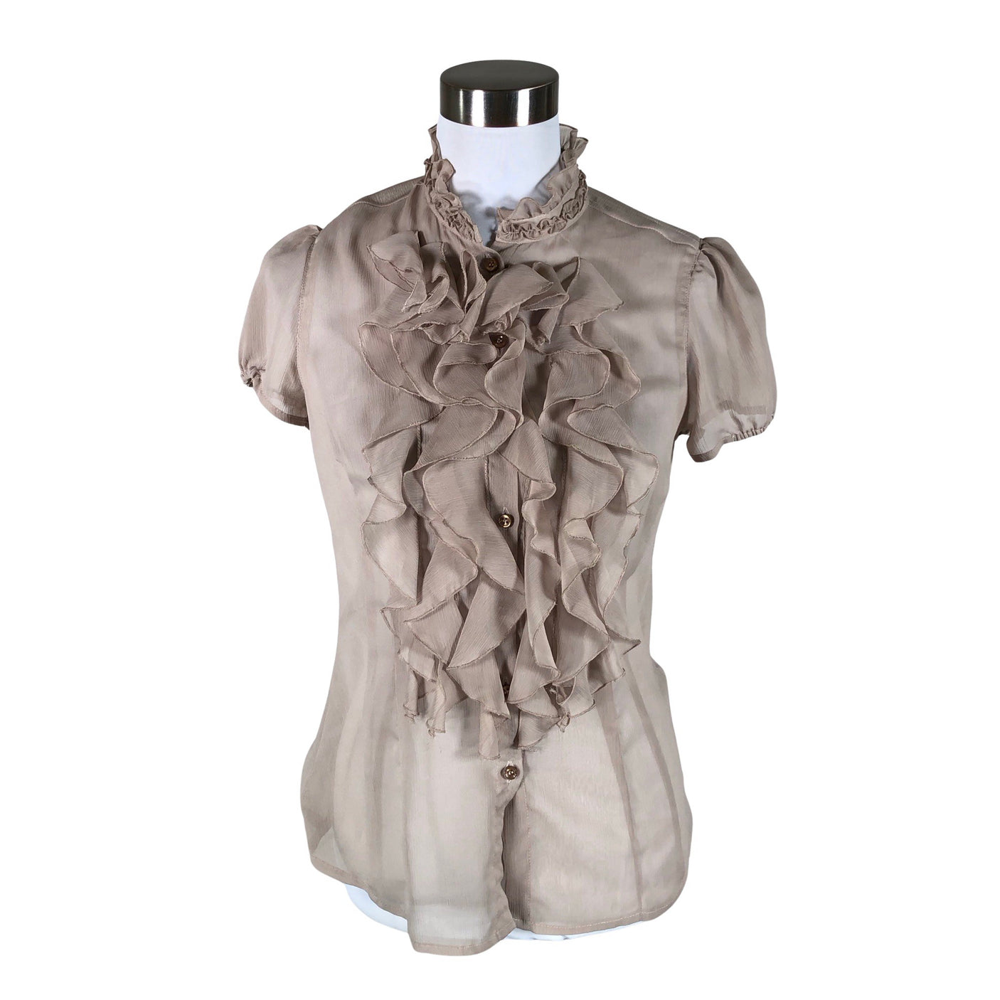 Unisex Andiata - Lühikeste käistega pluus, suurus 38 - Beige (1)