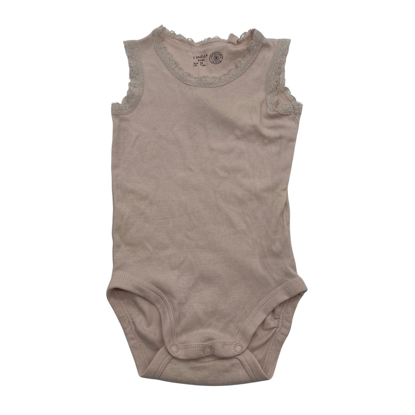 Unisex Lindex - Bodi, suurus 62 - 68 - Heleroosa (1)