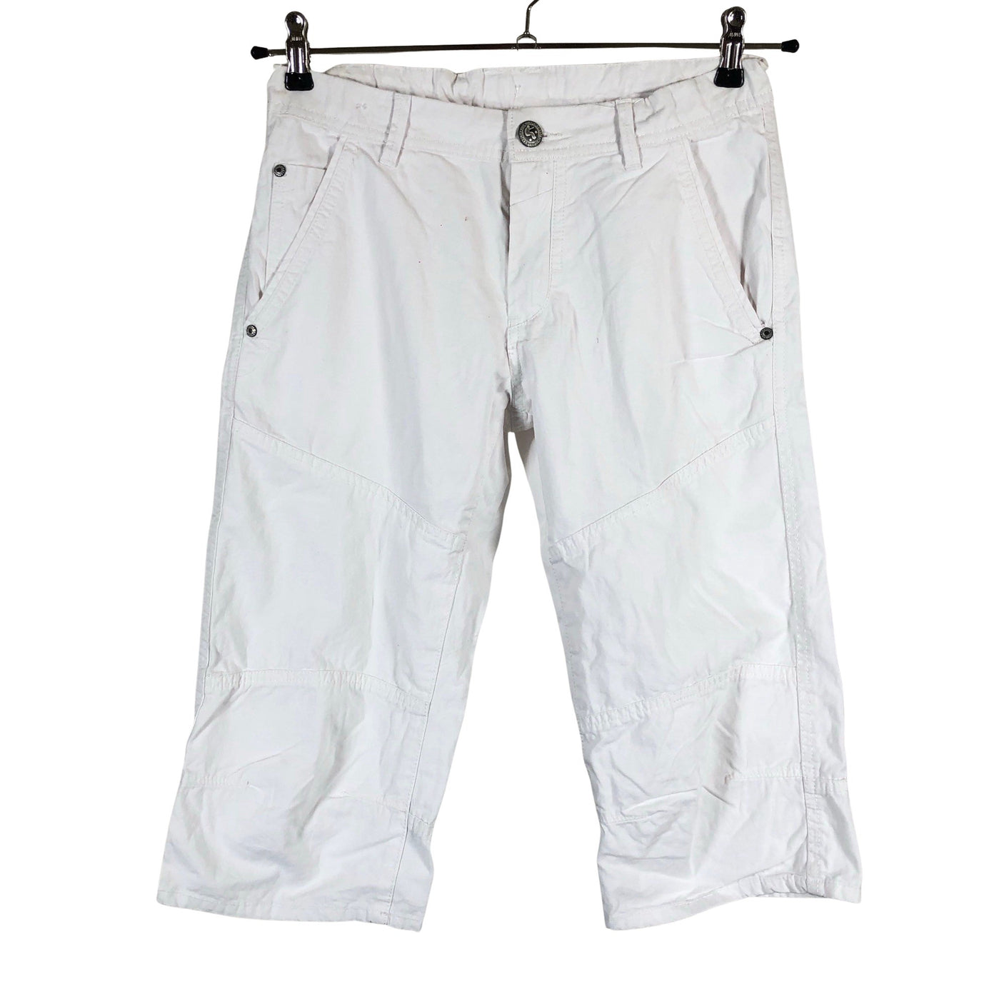 Unisex Lindex - Mittevenivad poolpikad püksid, suurus 164 - 170 - Valge (1)