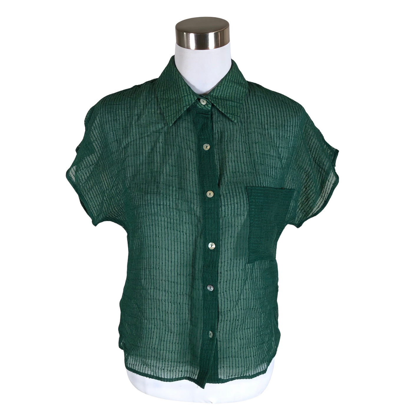 Unisex adL - Lühikeste käistega pluus, suurus 36 - Roheline (1)