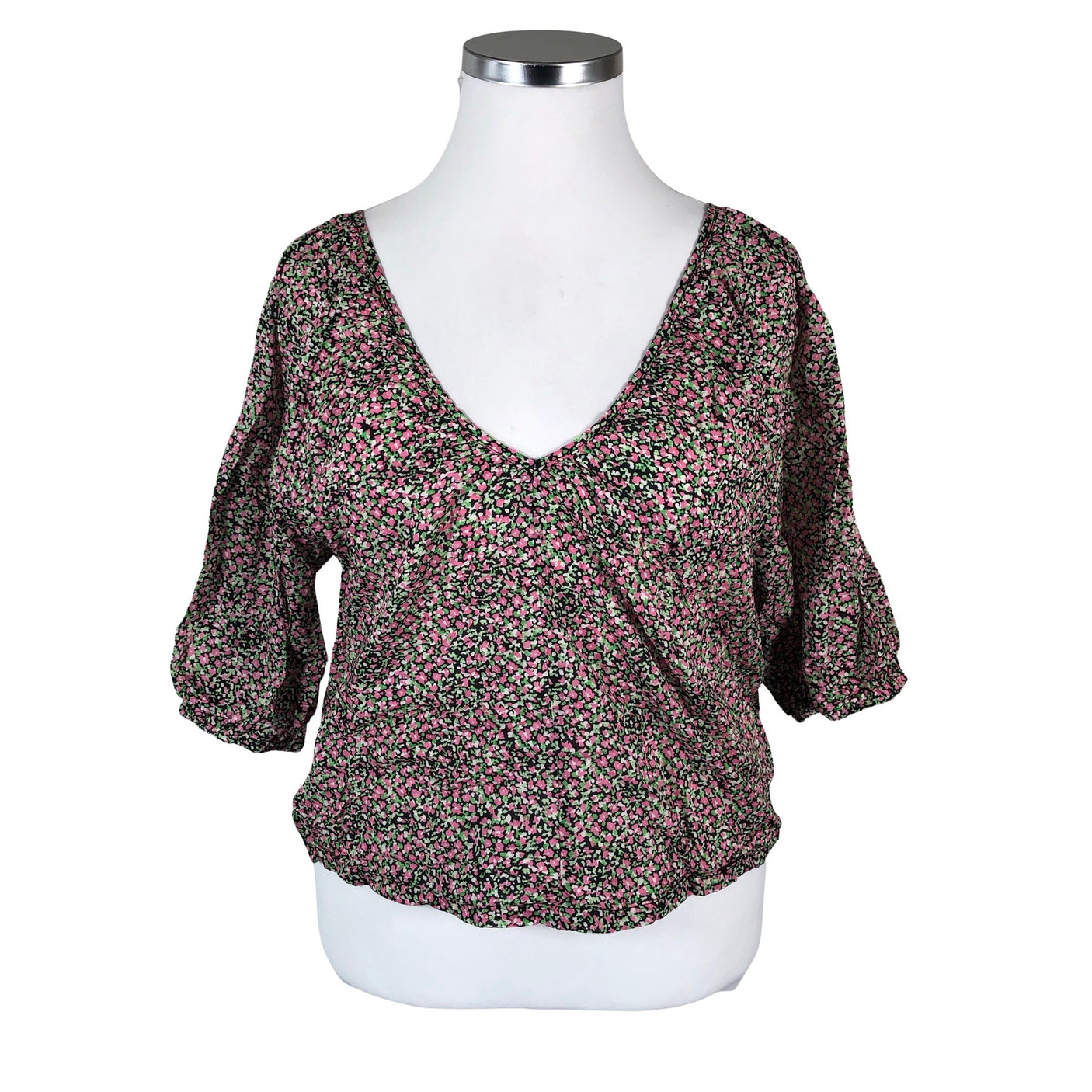 Unisex Lindex - Lühikeste käistega pluus, suurus 44 - Must (1)