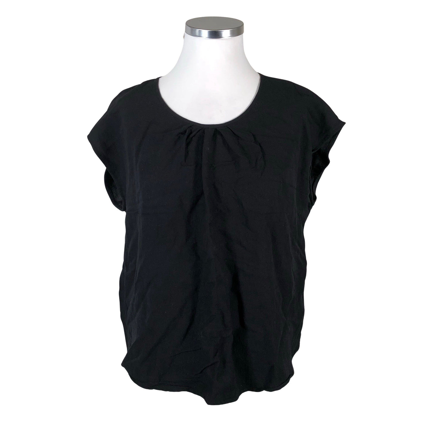 Unisex Zizzi - Lühikeste käistega pluus, suurus 42 - Must (1)