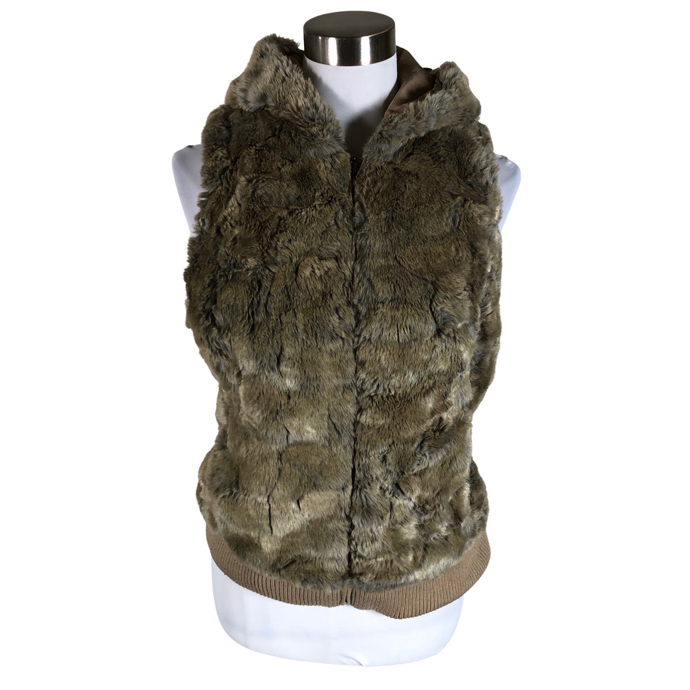 Unisex Esprit - Kunstkarusnahast vest, suurus 38 - Pruun (1)