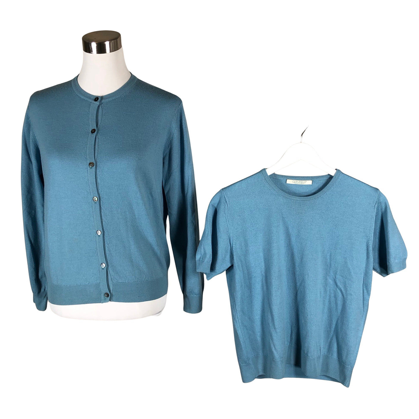 Unisex Glenfield - Kardigan, suurus 38 - Helesinine (1)