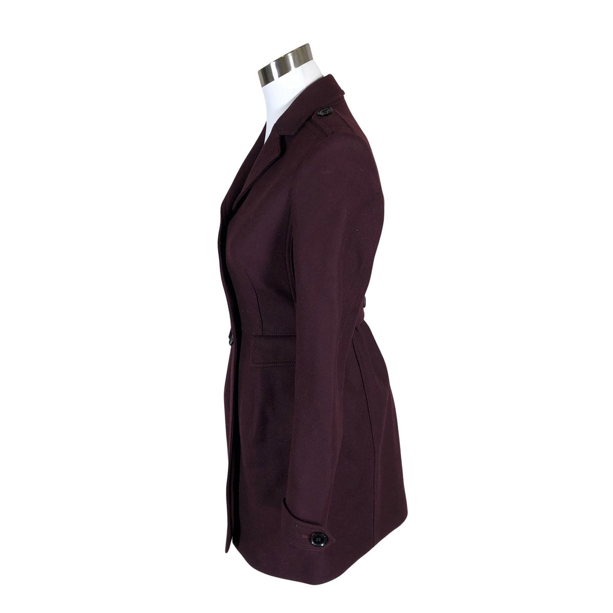 Unisex Burberry Brit - Villane mantel, suurus 34 - Veinipunane (3)