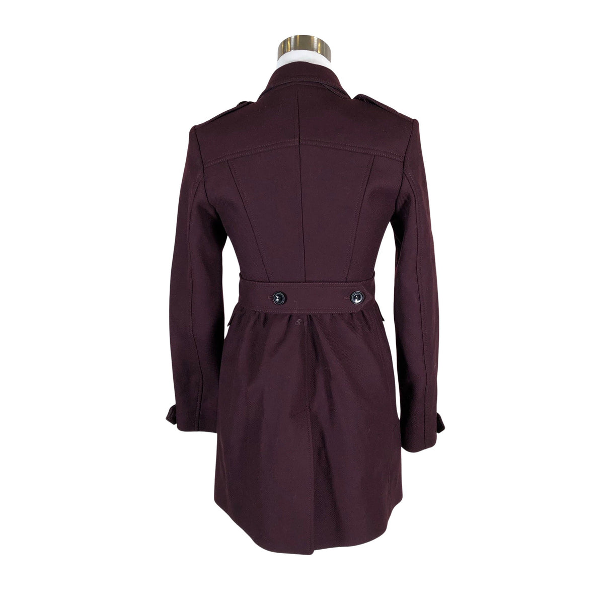Unisex Burberry Brit - Villane mantel, suurus 34 - Veinipunane (2)