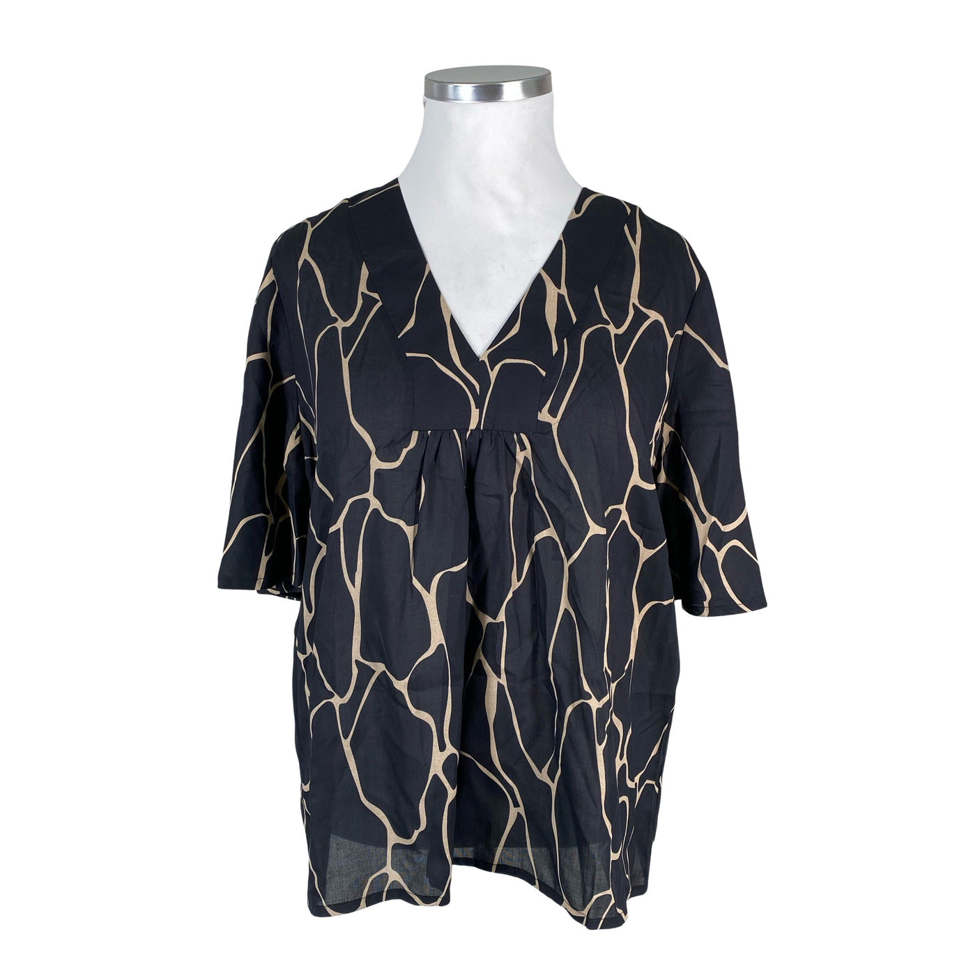 Unisex Nanso - Lühikeste käistega pluus, suurus 44 - Must (1)