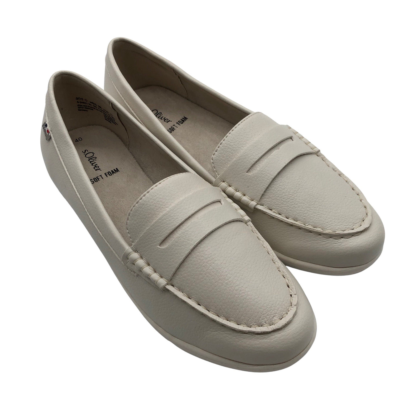 Unisex s.Oliver - Mokassiinid, suurus 40 - Looduslik valge (2)