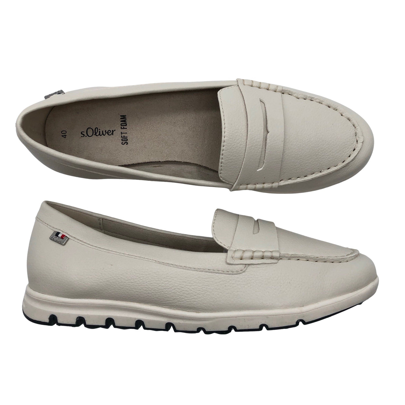 Unisex s.Oliver - Mokassiinid, suurus 40 - Looduslik valge (1)