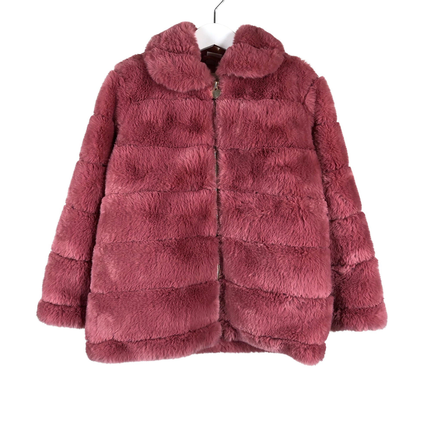 Unisex Lindex - Kunstkarusnahast mantel, suurus 116 - 122 - Roosa (1)