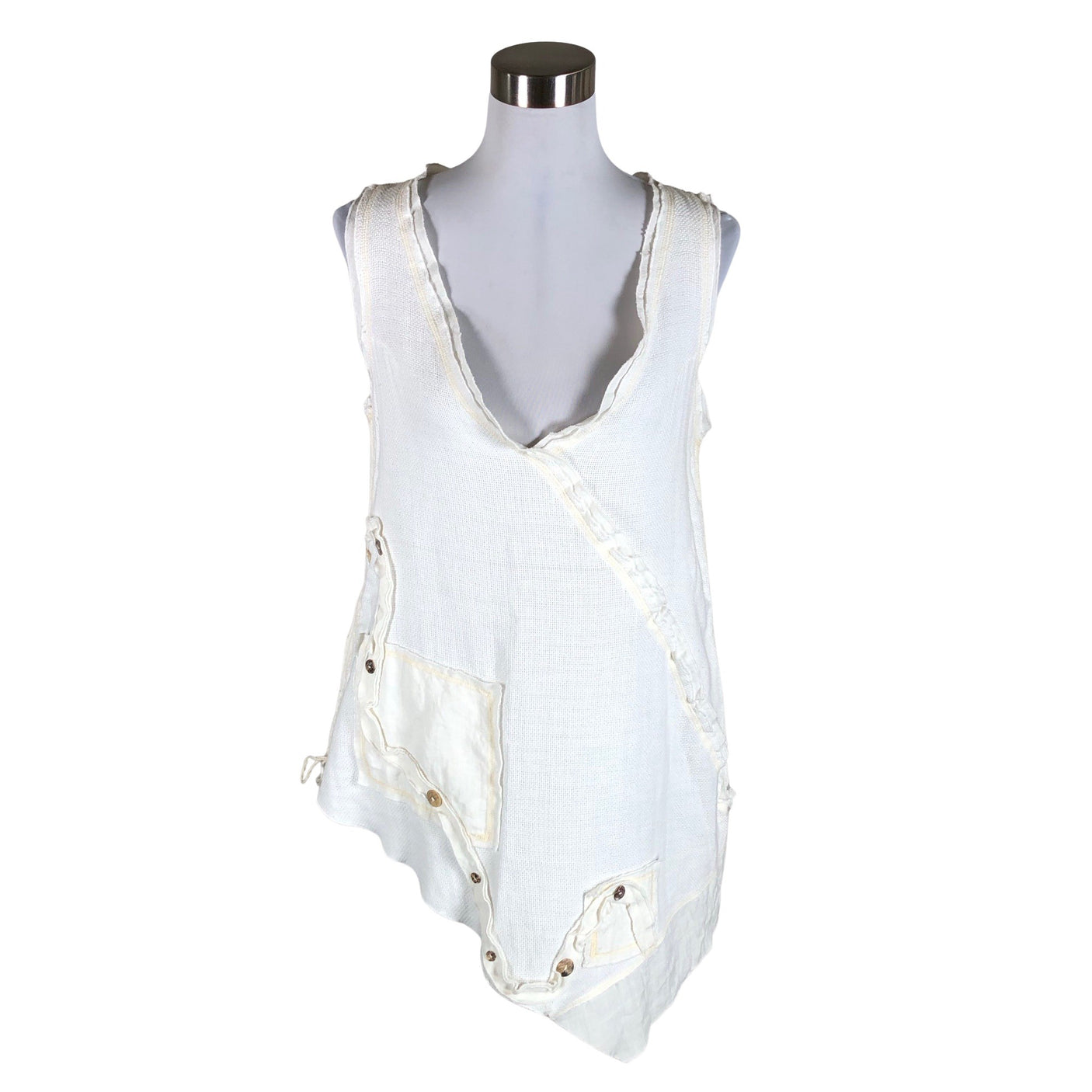 Unisex Bohéme - Mitteveniv tuunika, suurus 36 - Looduslik valge (1)