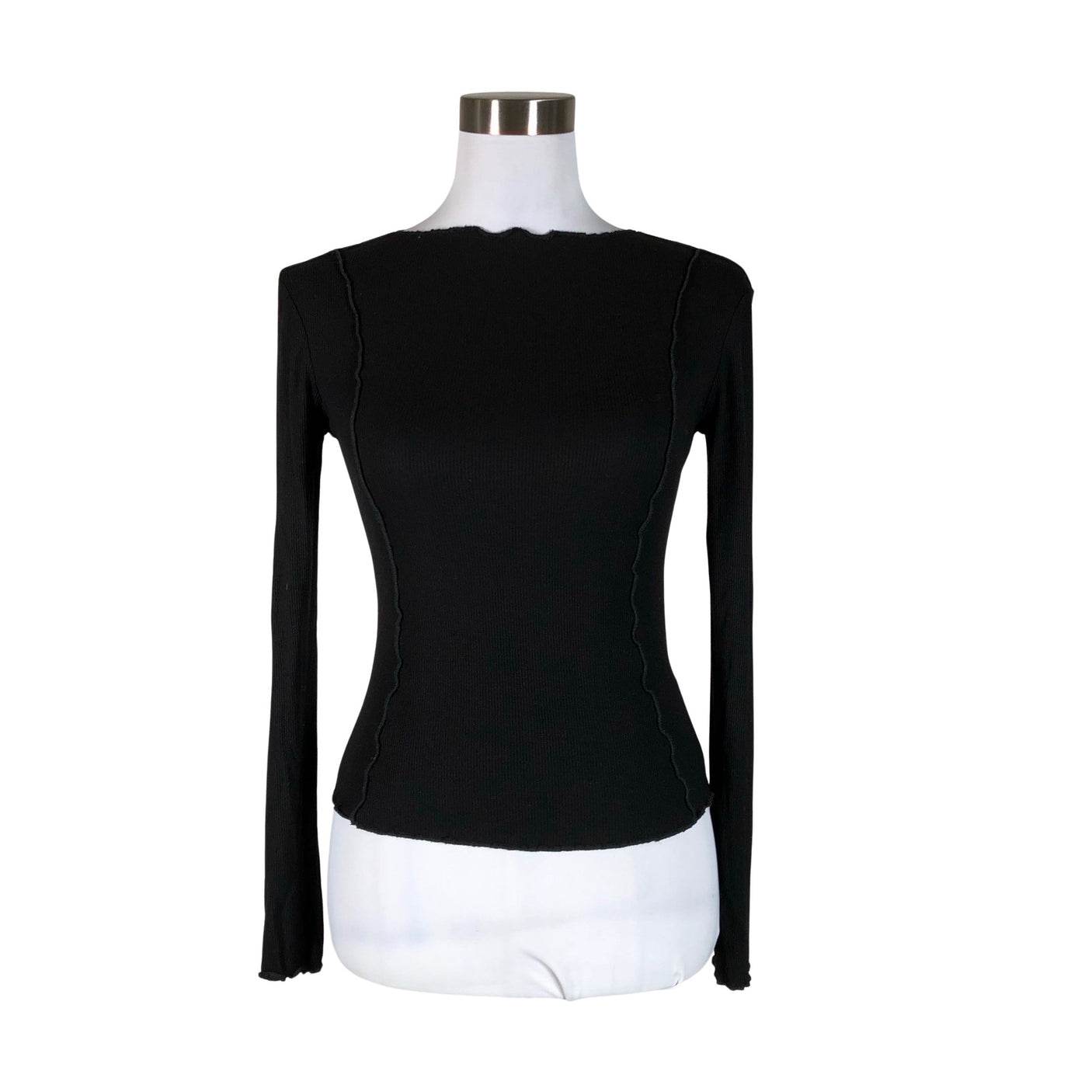 Unisex &Other Stories - Trikotaažist pluus, suurus 34 - Must (1)