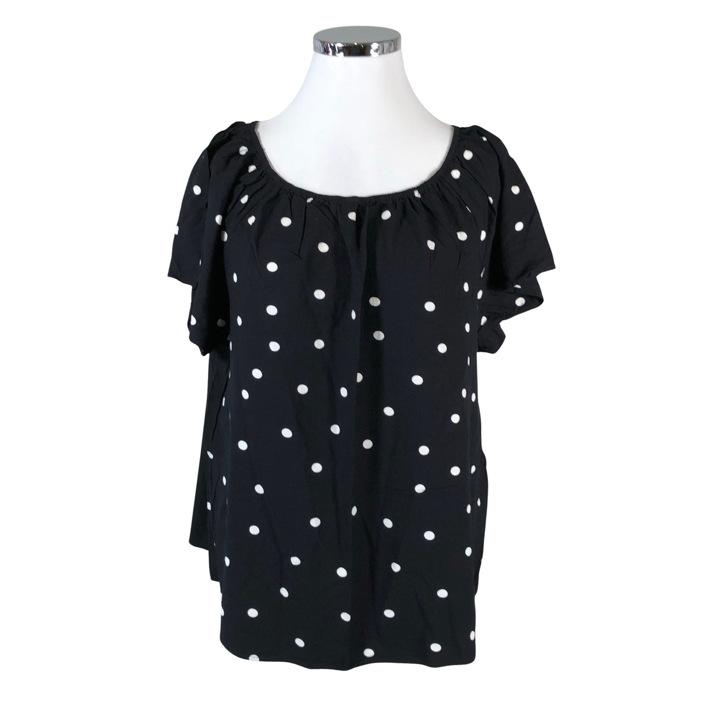 Unisex Zizzi - Lühikeste käistega pluus, suurus 46 - Must (1)