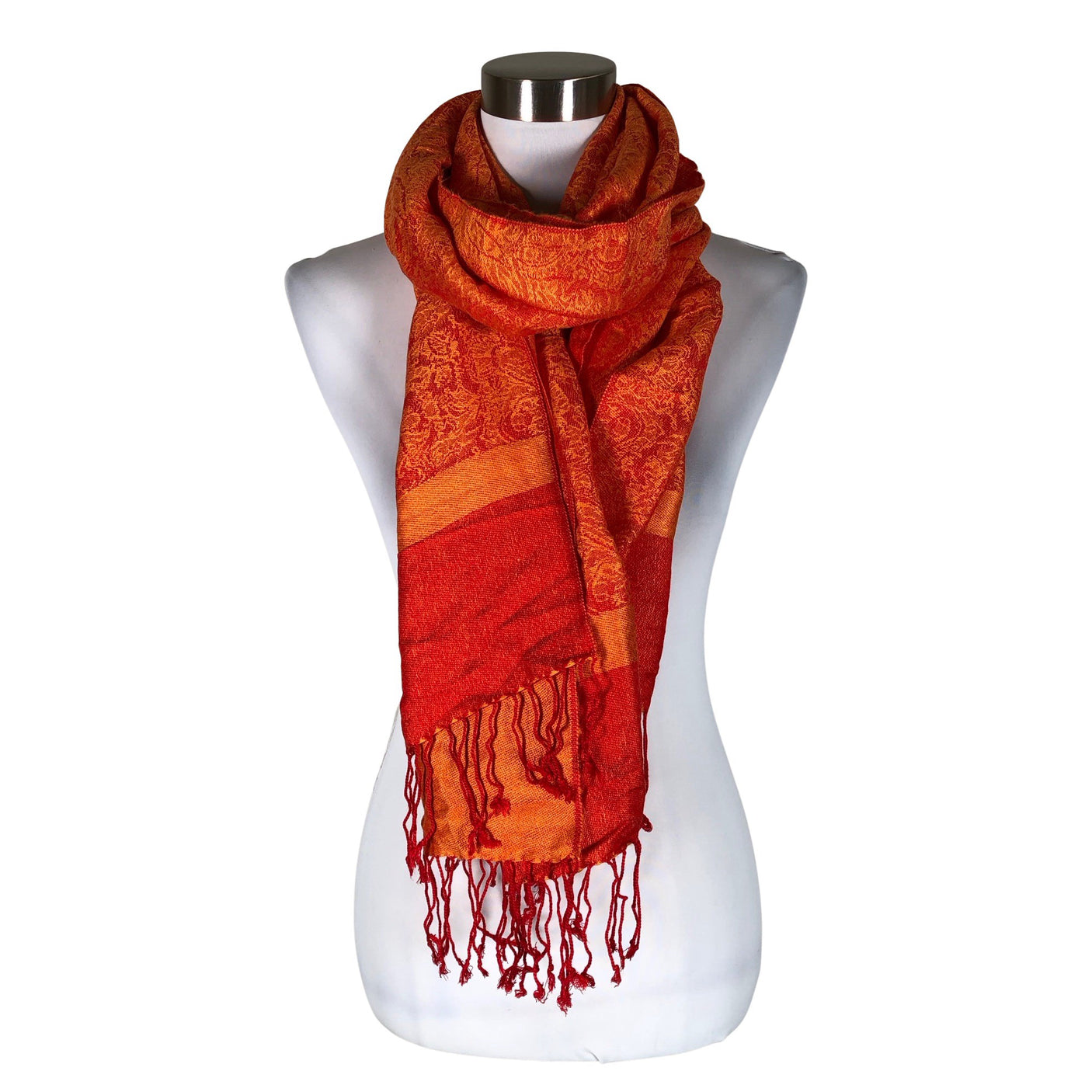 Unisex Pashmina - Õhuke sall, suurus Midi - Oranž (1)