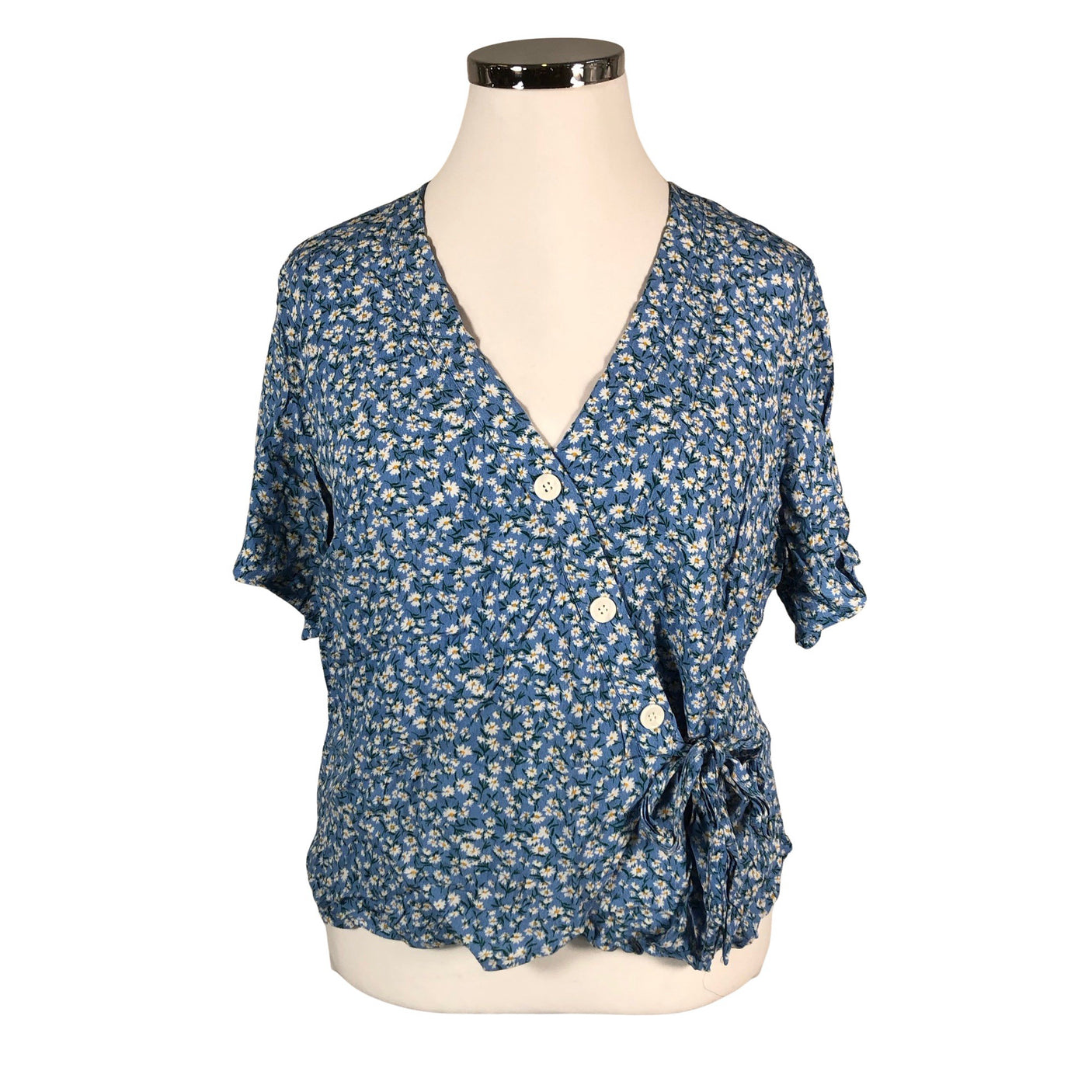 Unisex Holly & Whyte by Lindex - Lühikeste käistega pluus, suurus 48 - Sinine (1)