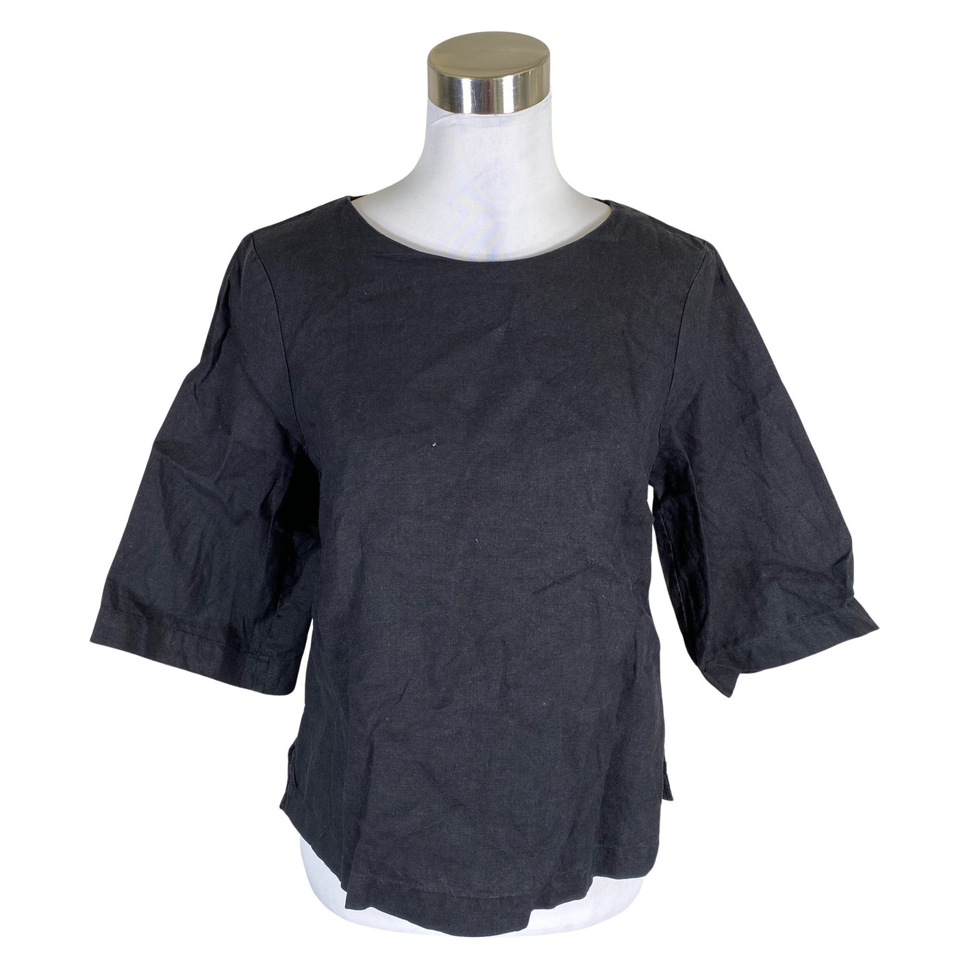 Unisex R-collection - Lühikeste käistega pluus, suurus 36 - Must (1)