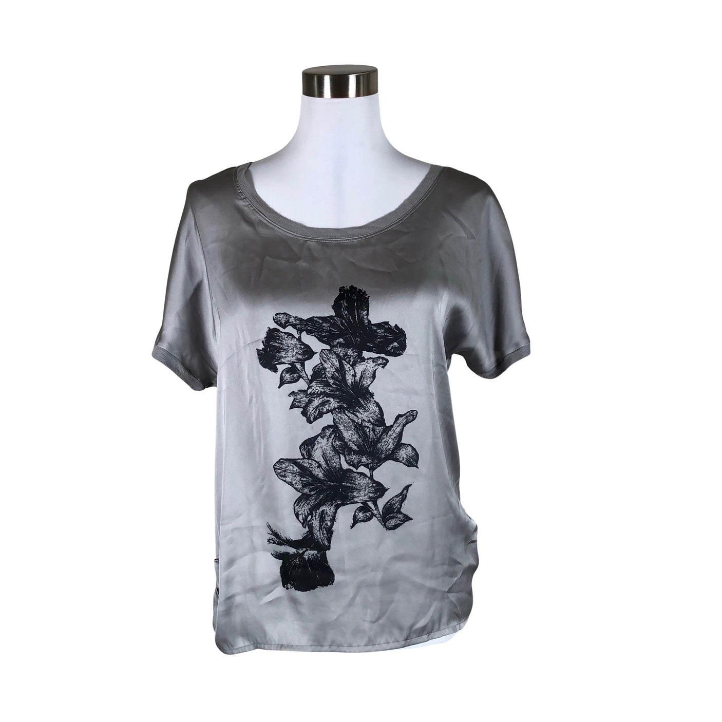 Unisex Saint Tropez - Lühikeste käistega pluus, suurus 36 - Hall (1)