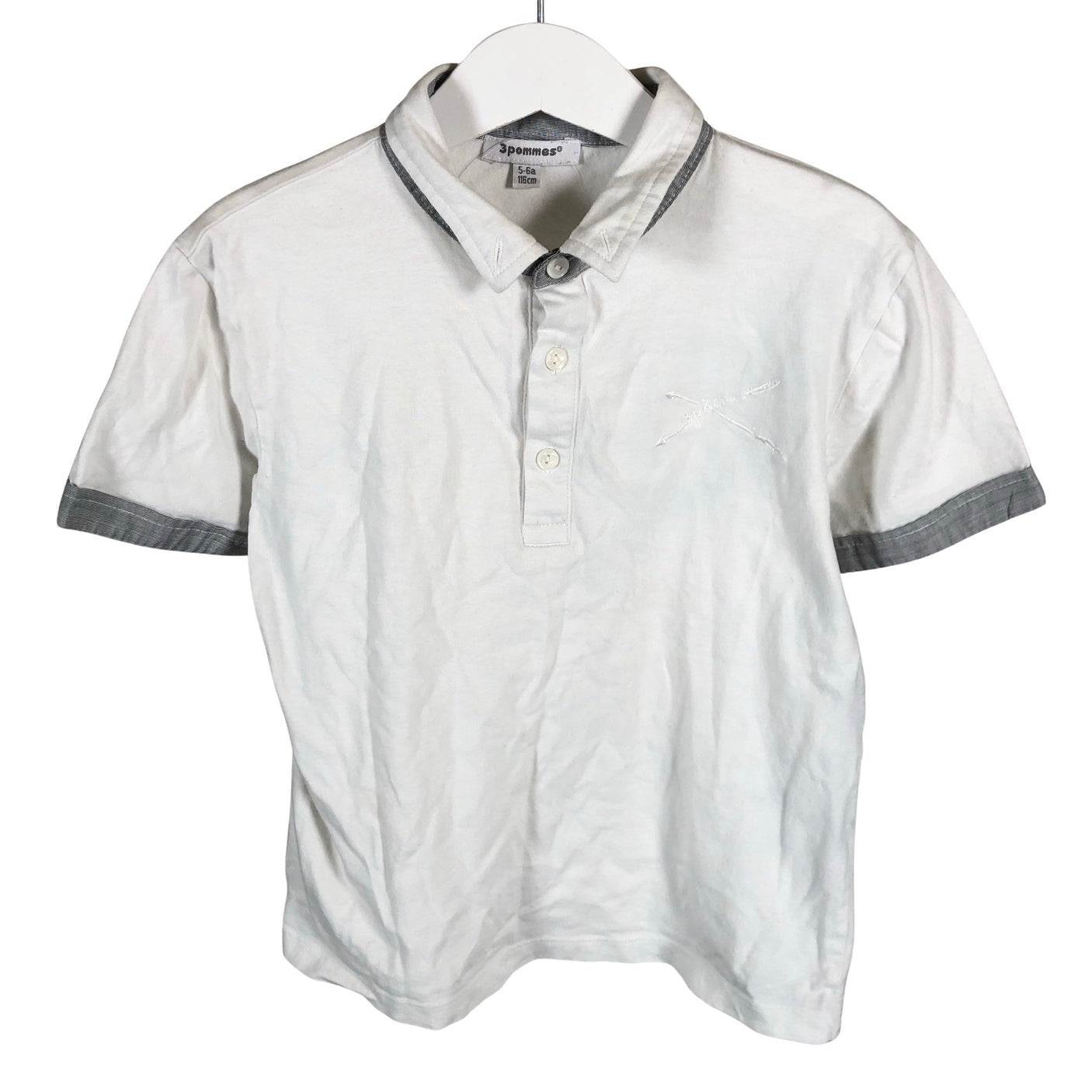 Unisex 3 pommes - T-särk, suurus 110 - 116 - Valge (1)