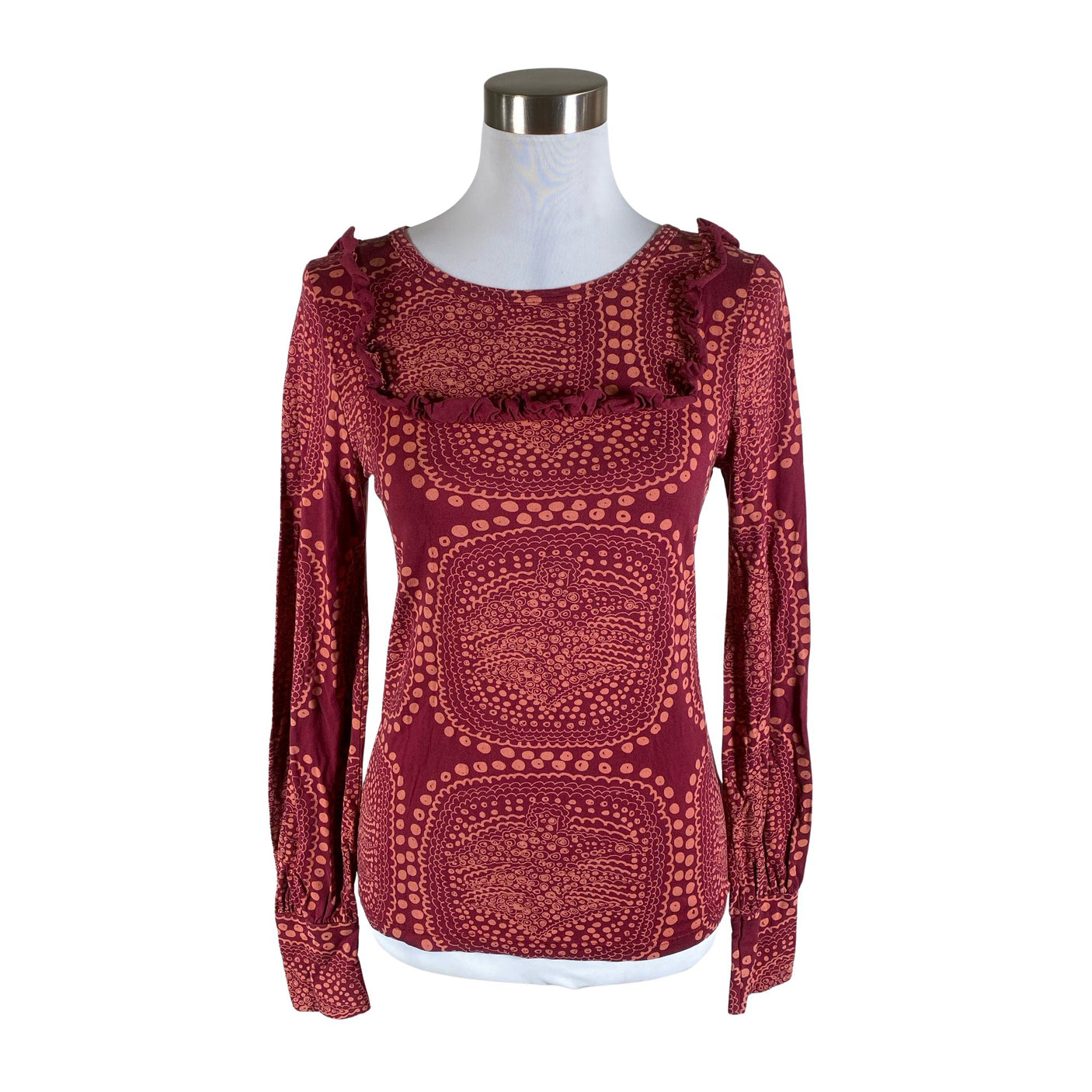 Unisex Marimekko - Trikotaažist pluus, suurus 40 - Veinipunane (1)