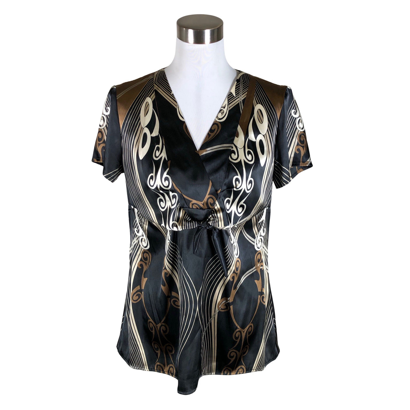 Unisex Voglia - Lühikeste käistega pluus, suurus 38 - Pruun (1)