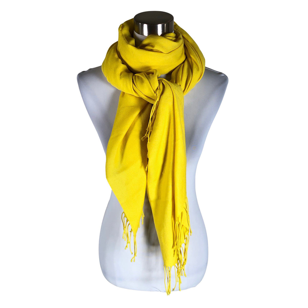 Unisex Pashmina - Õhuke sall, suurus Maxi - Kollane (1)
