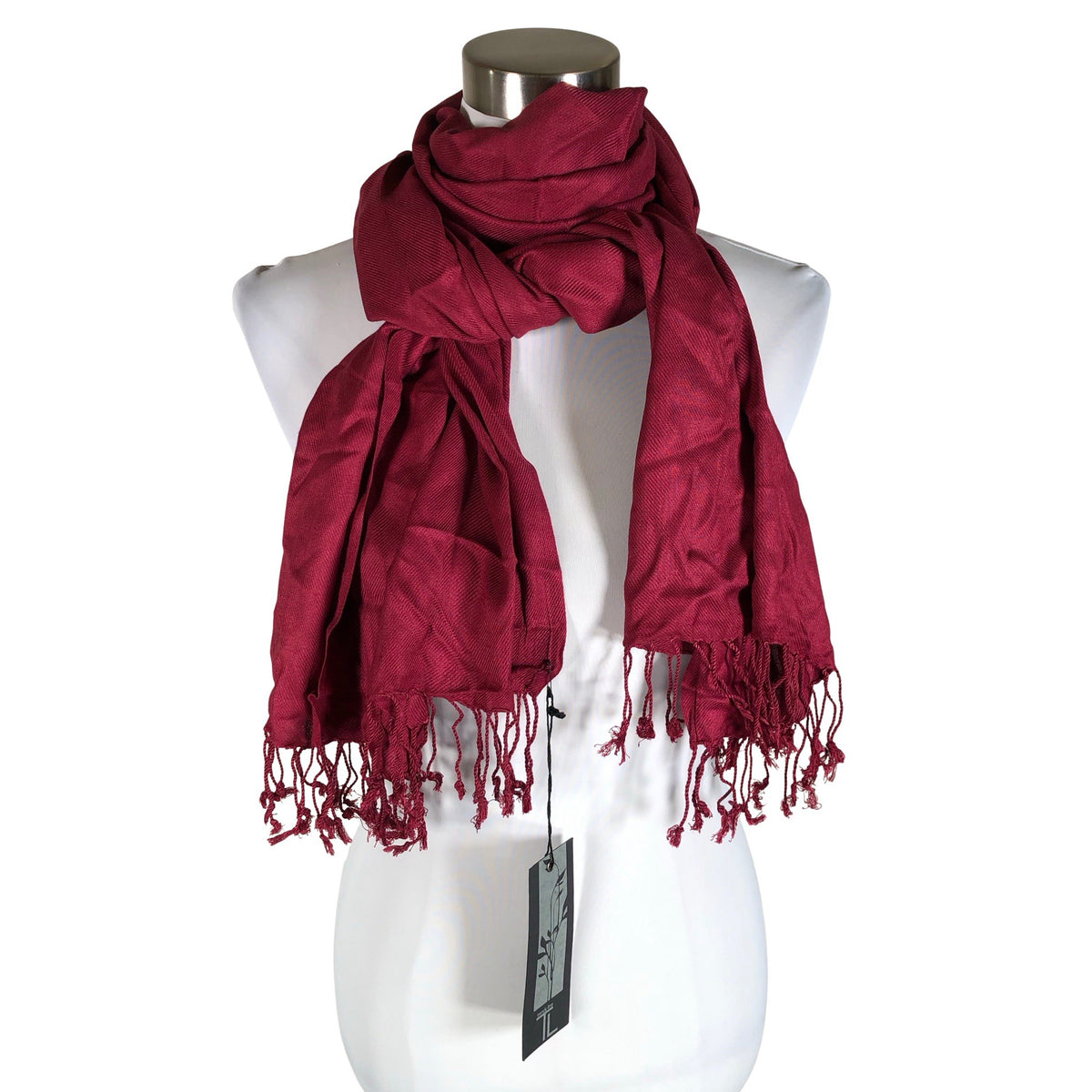 Unisex Trendy Line - Õhuke sall, suurus Maxi - Veinipunane (1)