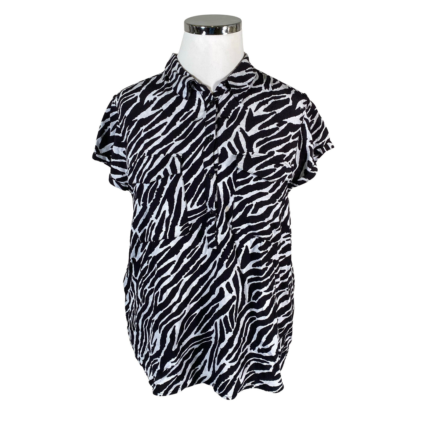 Unisex Comma - Lühikeste käistega pluus, suurus 44 - Must (1)