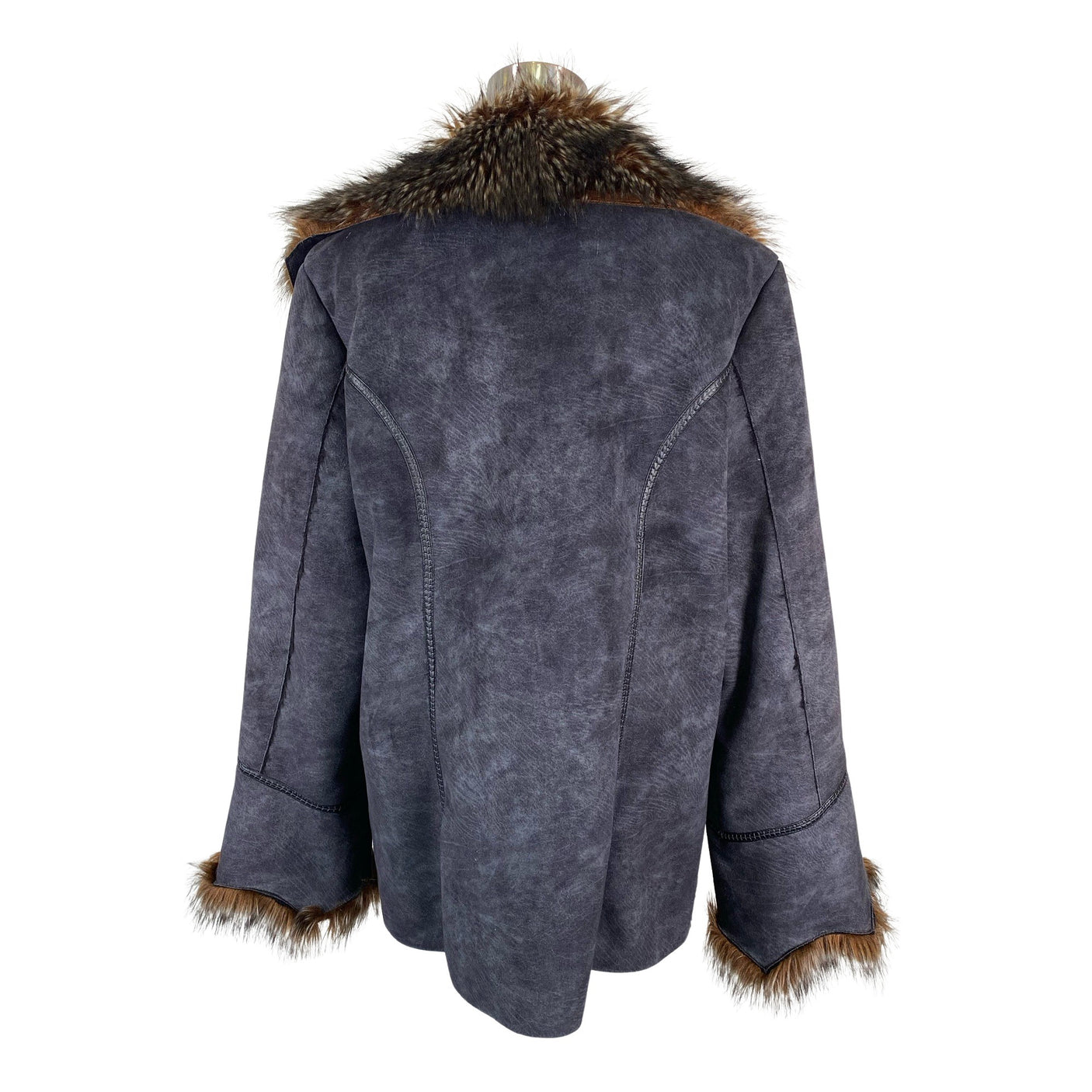 Unisex Kriss - Kunstkarusnahast mantel, suurus 40 - Hall (2)