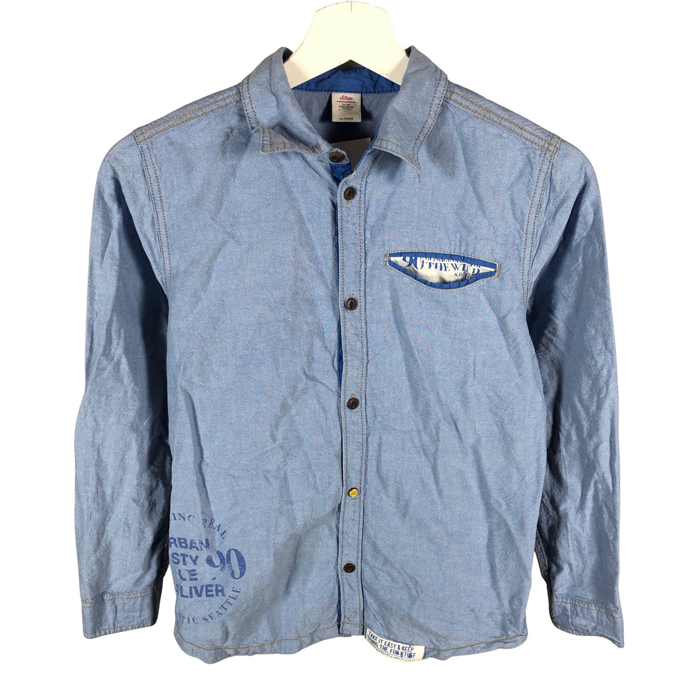Unisex s.Oliver - Triiksärk, suurus 146 - 152 - Helesinine (1)