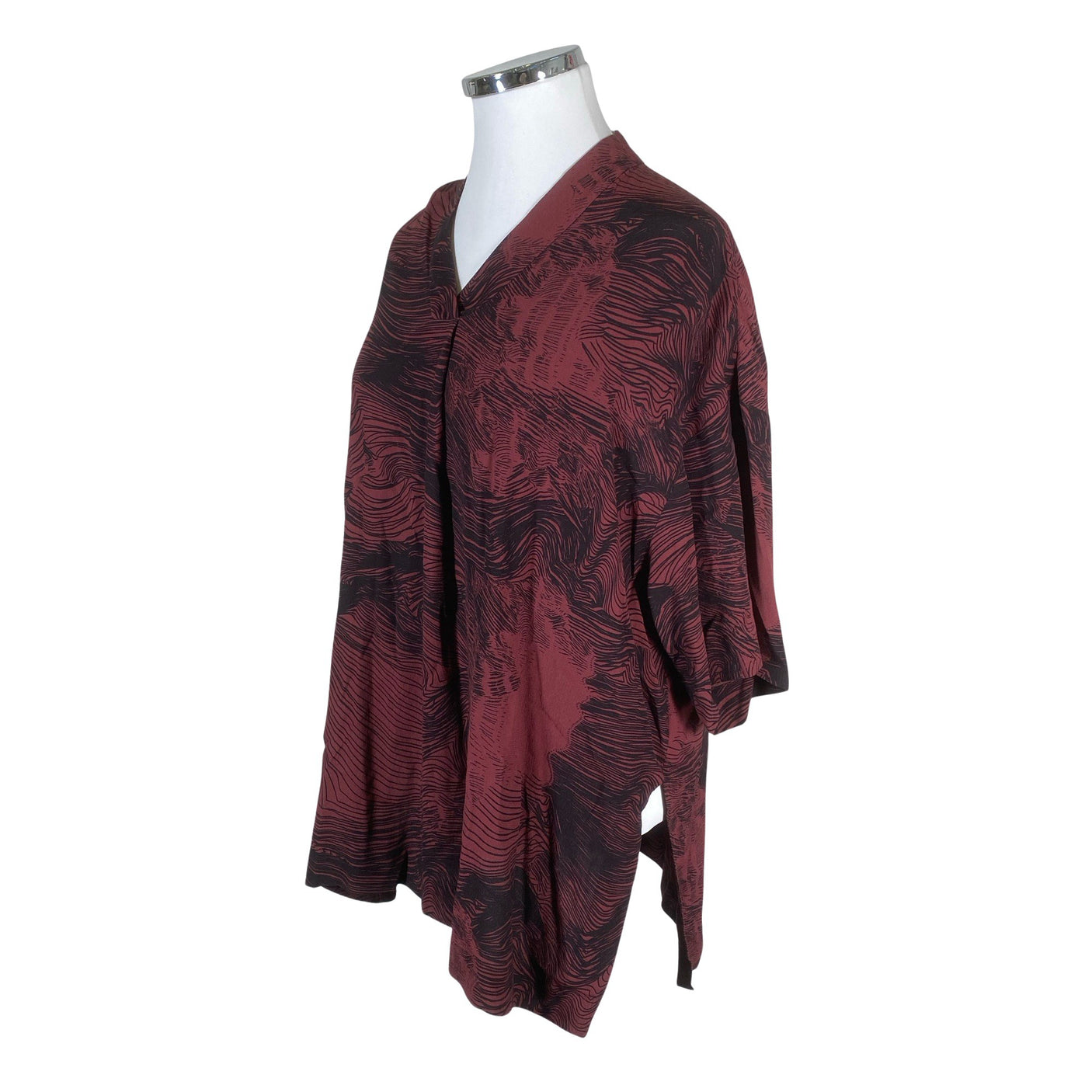 Unisex Marimekko - Lühikeste käistega pluus, suurus 44 - Veinipunane (2)