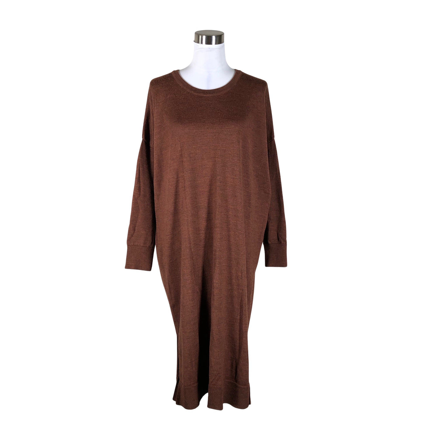 Unisex Puuvillatehdas - Kootud kleit, suurus 36 - Pruun (1)