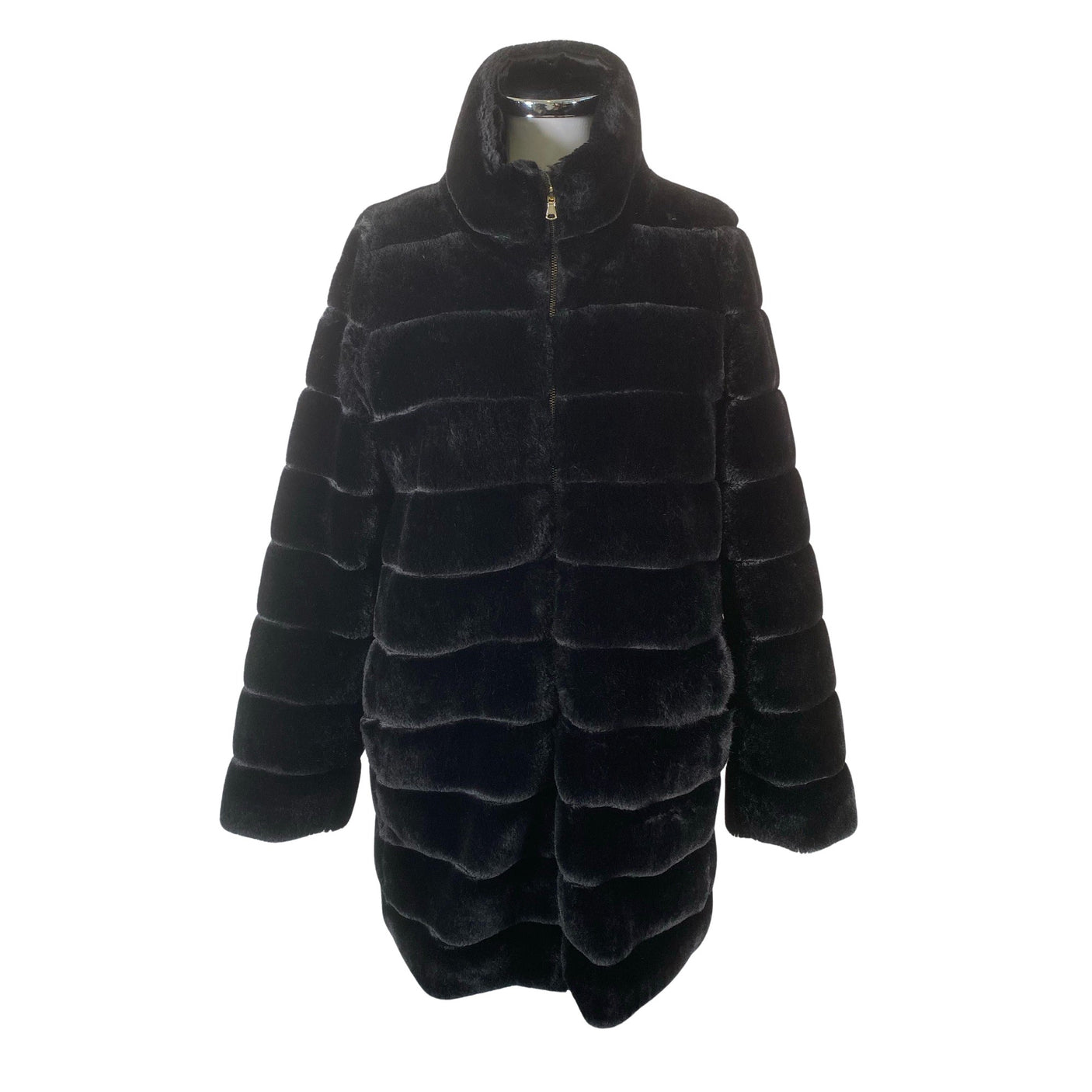 Unisex Marella - Kunstkarusnahast mantel, suurus 44 - Must (1)