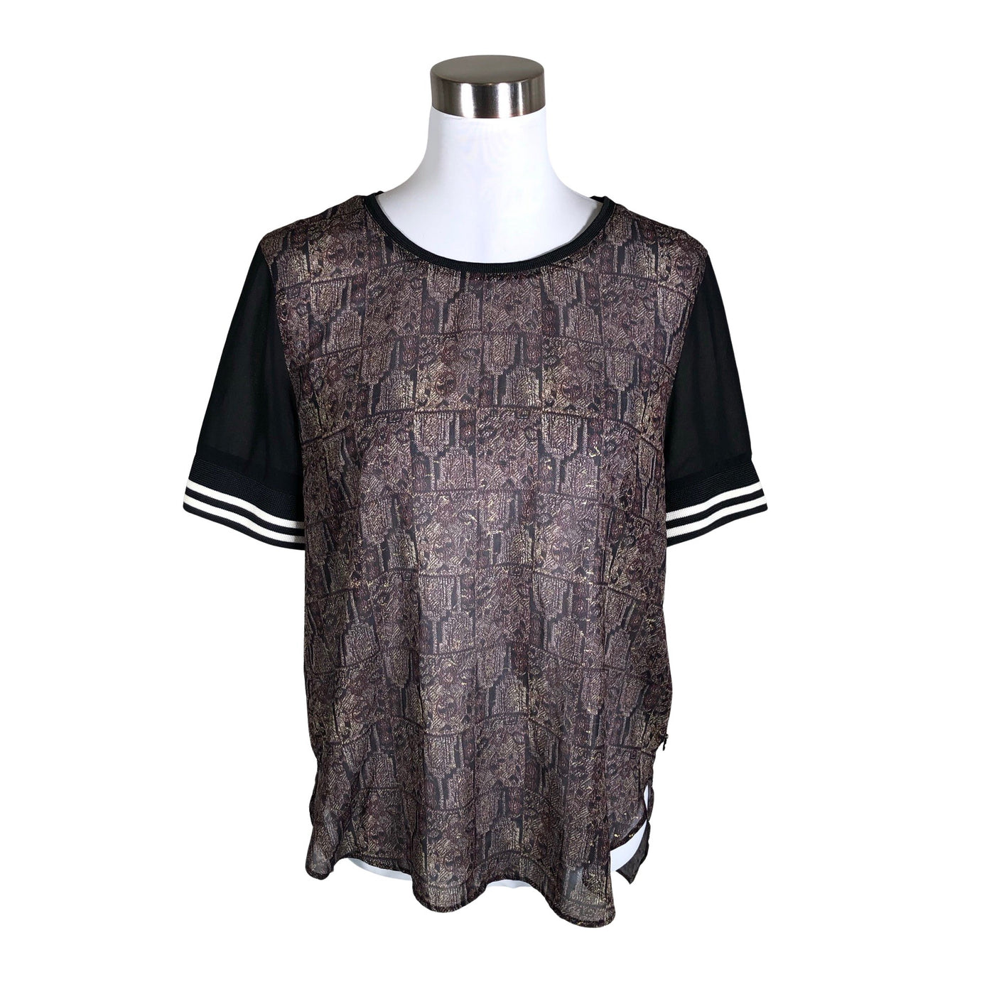 Unisex Maison Scotch - Lühikeste käistega pluus, suurus 38 - Must (1)