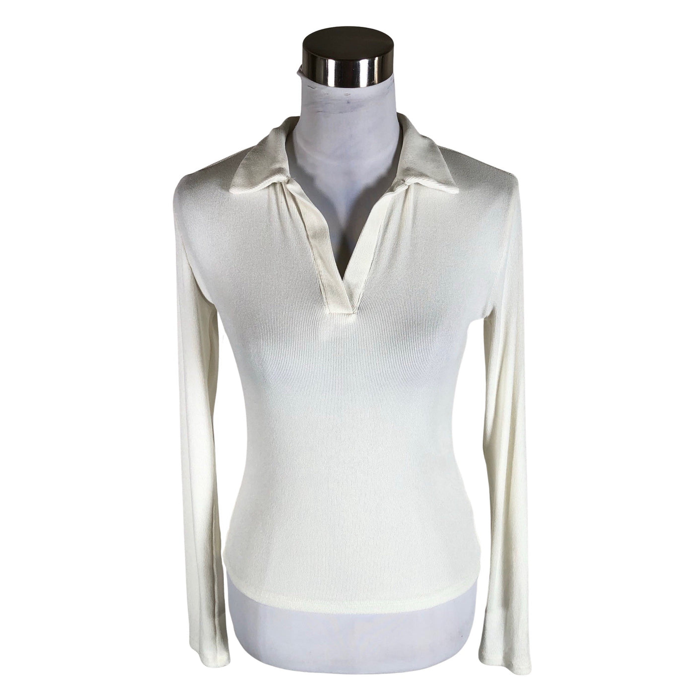 Unisex Na-KD - Trikotaažist pluus, suurus 38 - Looduslik valge (1)
