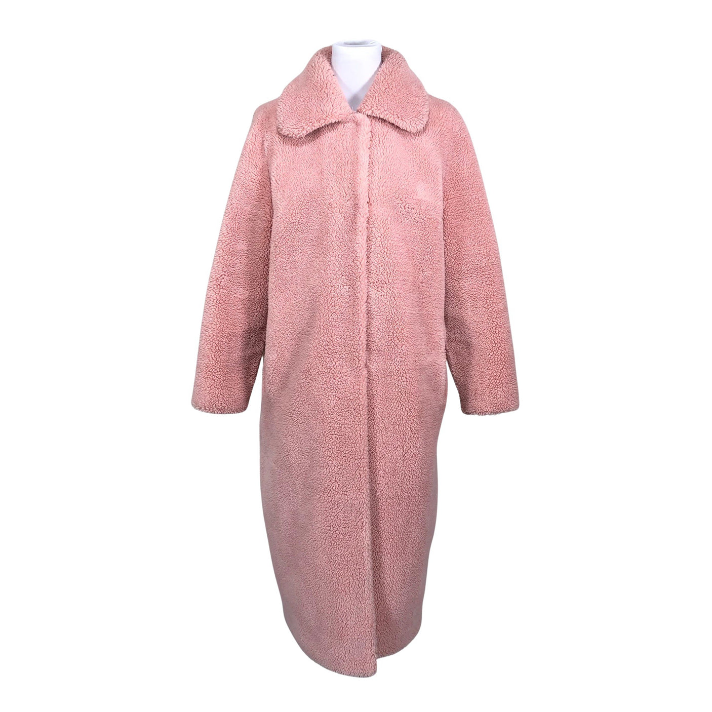 Unisex Stand Studio - Kunstkarusnahast mantel, suurus 36 - Heleroosa (1)