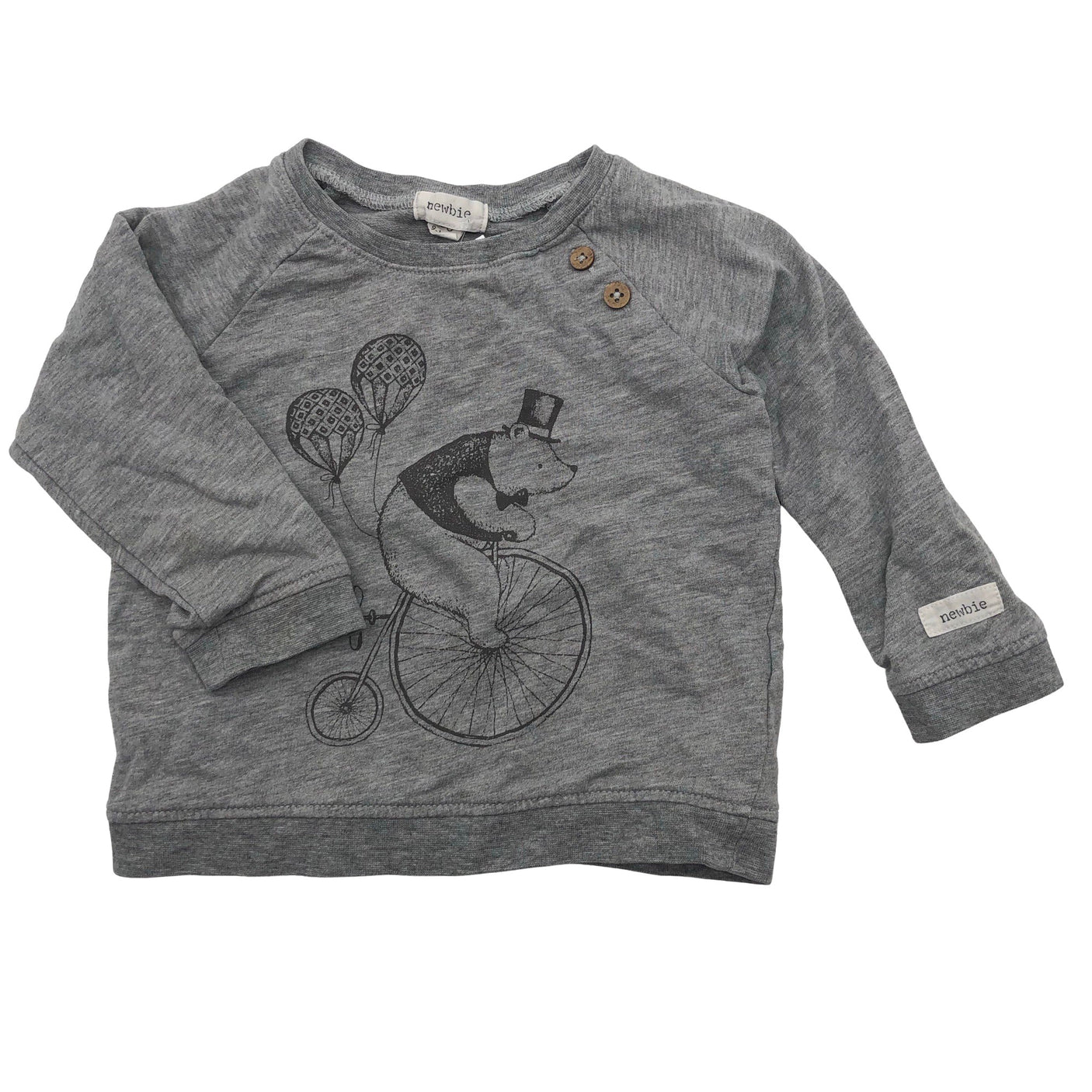 Unisex Newbie - Trikotaažist pluus, suurus 74 - 80 - Hall (1)