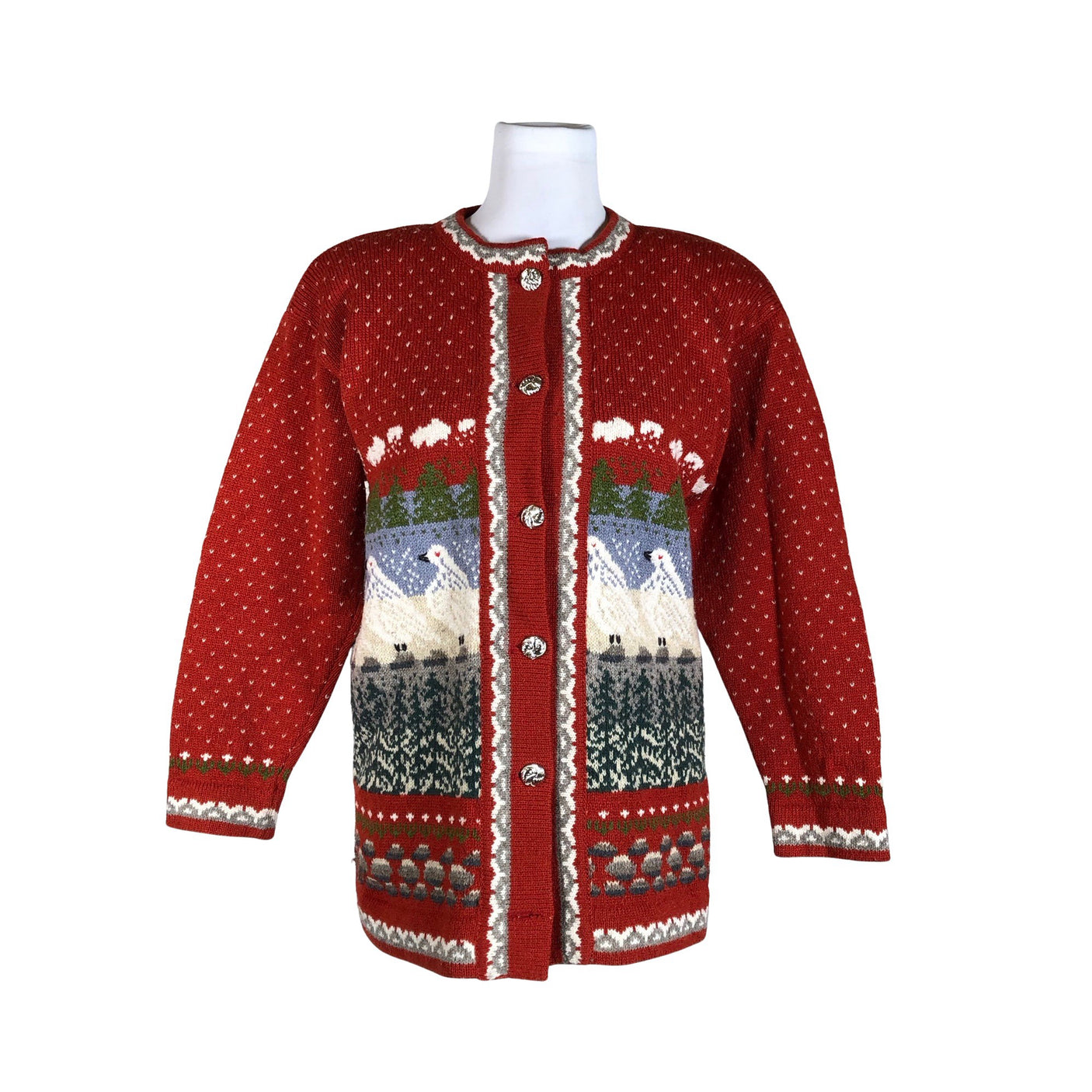 Unisex Handmade - Kardigan, suurus 36 - Punane (1)