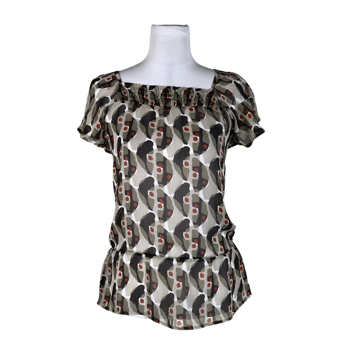 Unisex Camaieu - Lühikeste käistega pluus, suurus 36 - Valge (1)