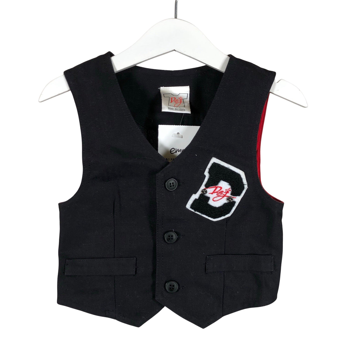 Unisex D&J Familjeklubben - Ülikonna vest, suurus 98 - 104 - Must (1)