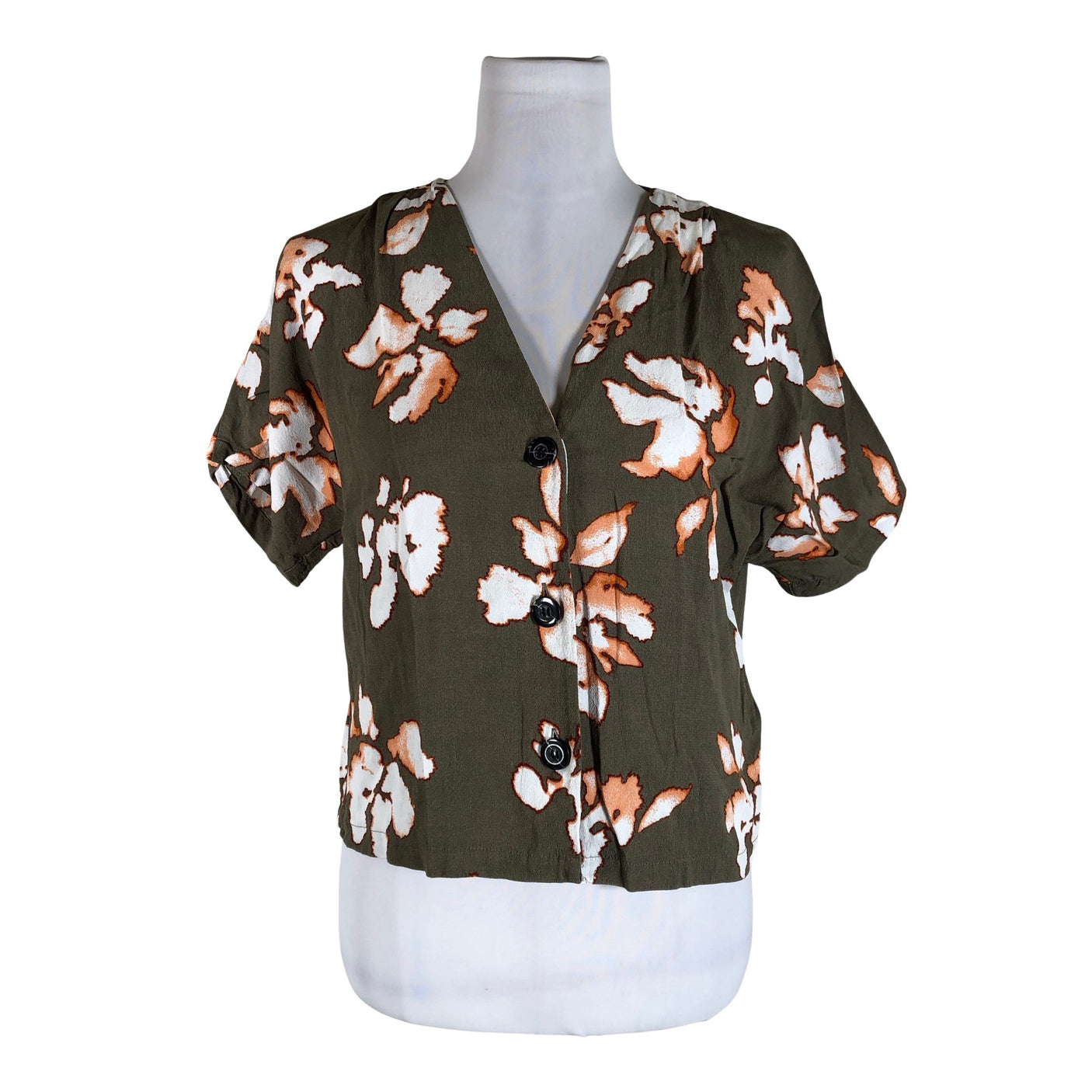 Unisex Lindex - Lühikeste käistega pluus, suurus 40 - Roheline (1)